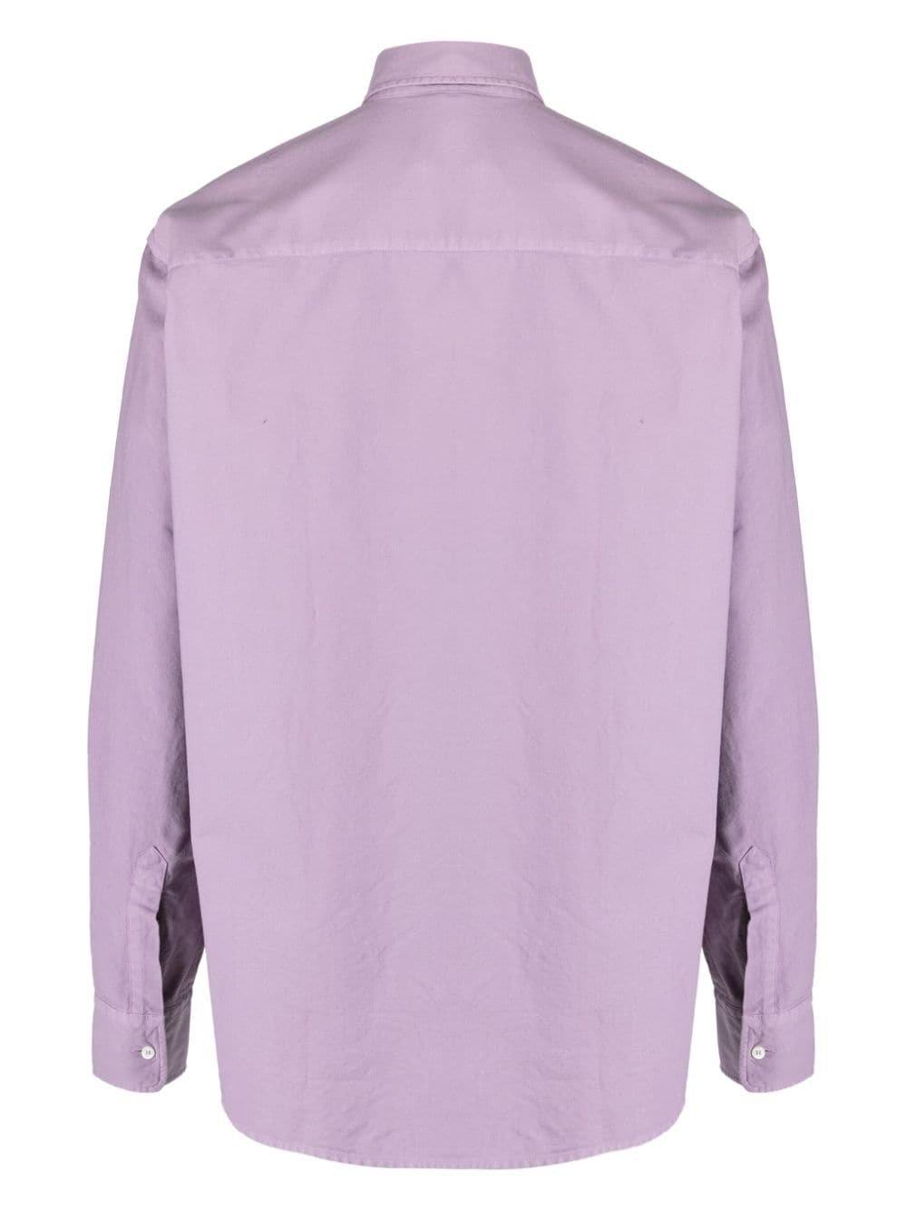 Shop Aspesi Collared Buttoned Shirt In Lilac
