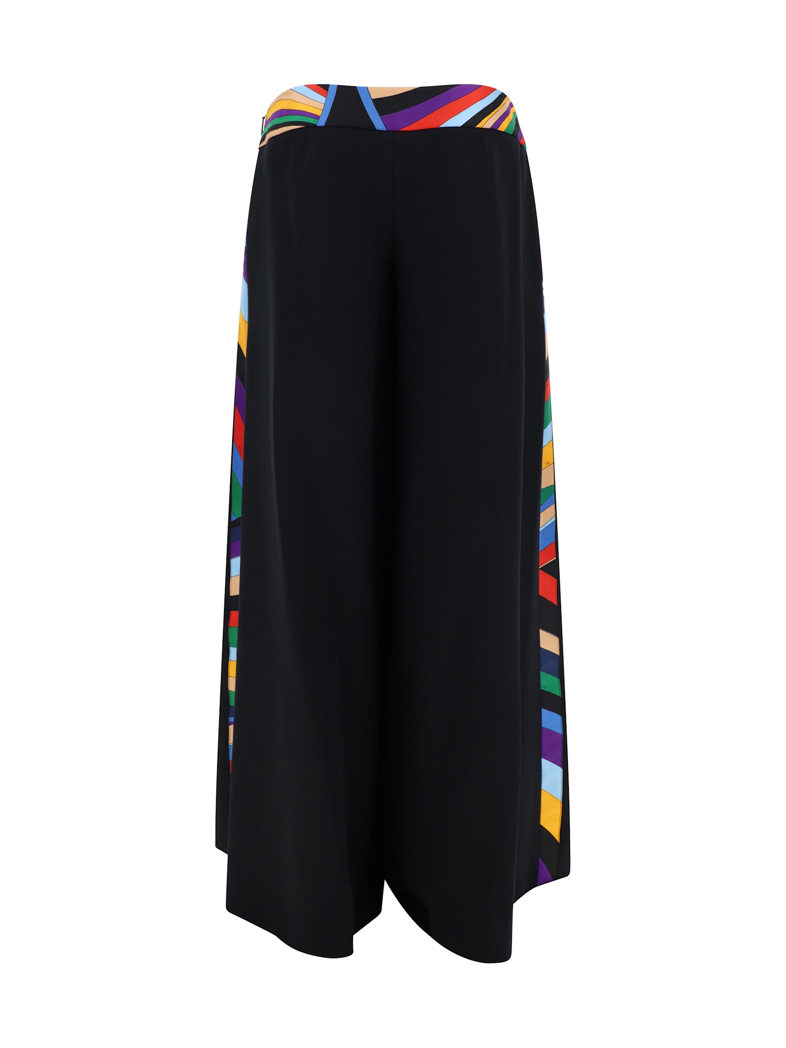 Shop Pucci Palazzo Pants In Nero+rosso/viola