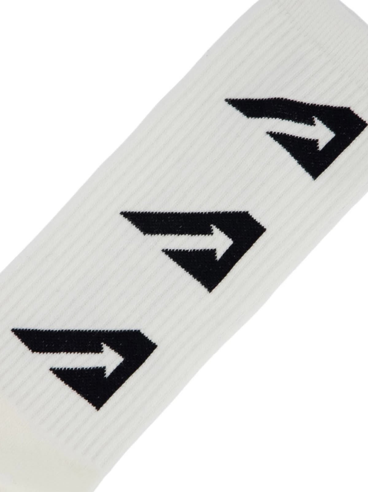 Shop Autry Logo Intarsia Socks In White