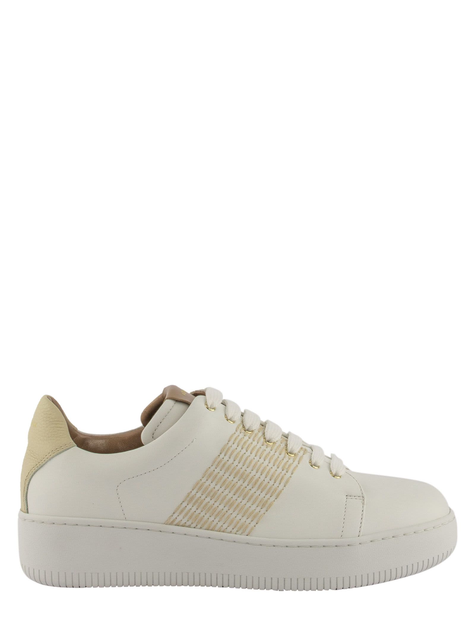 AGNONA NAPPA CALF LEATHER SNEAKERS WITH MOHAIR STITCHING,11211150