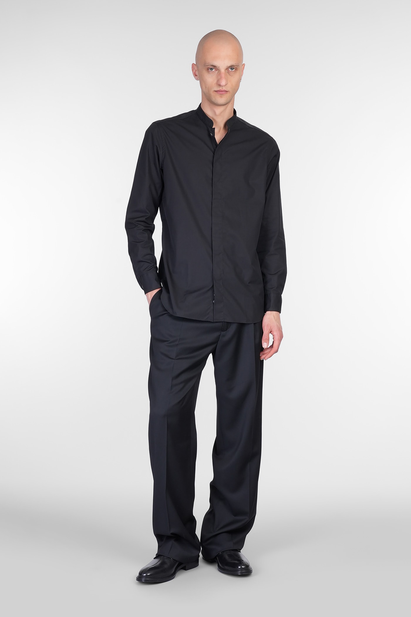Lardini Shirt In Black Cotton