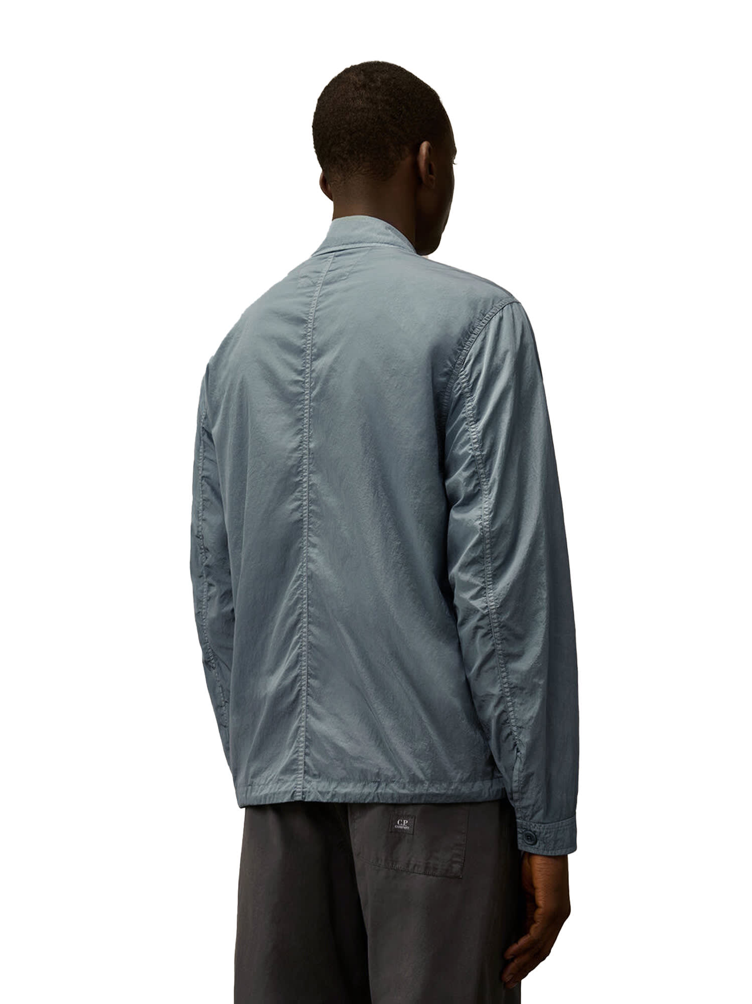 C.p. Company C.p.company Men Flatt Nylon Jacket With Logo Iconic Detail