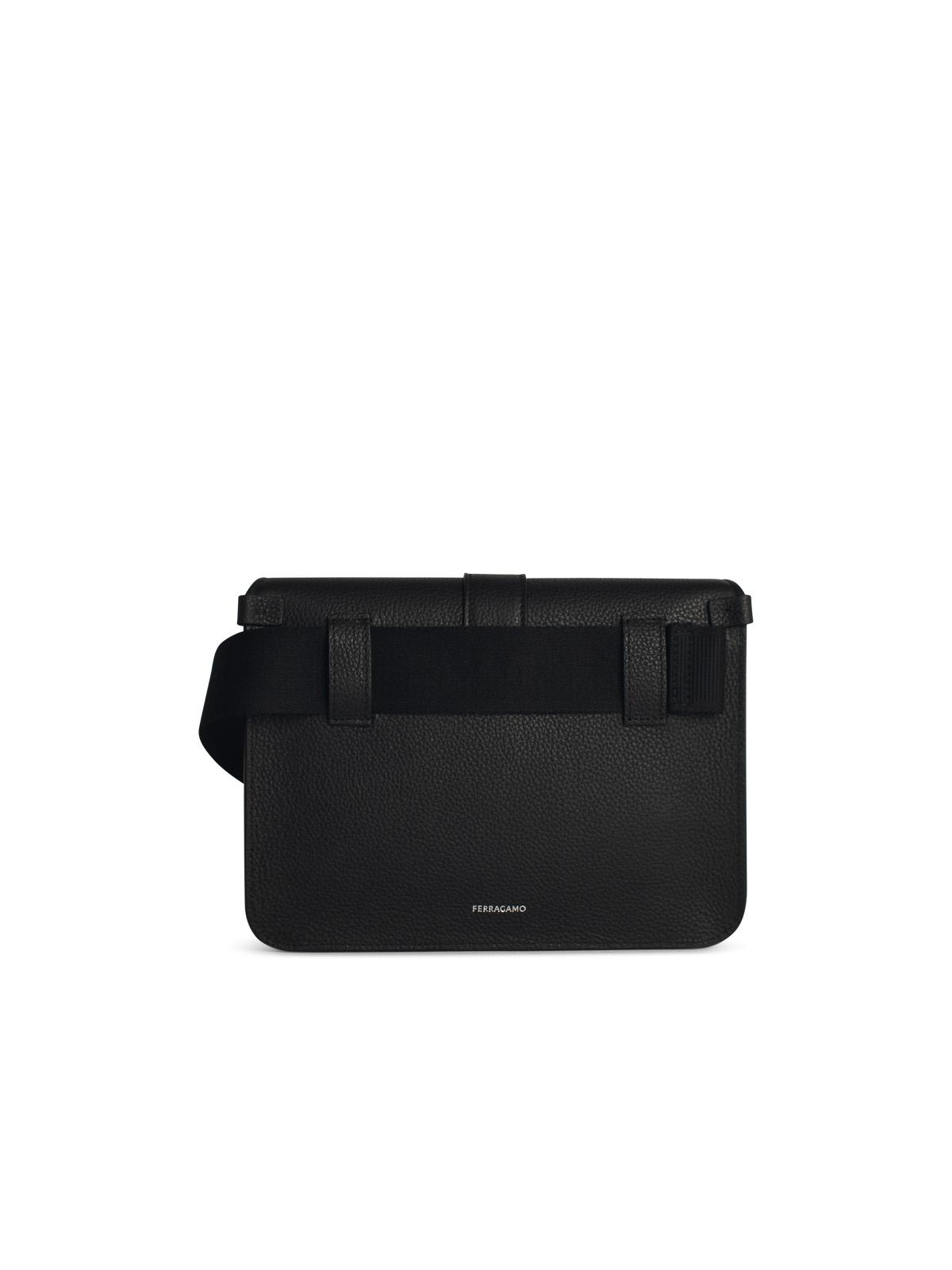 Shop Ferragamo Twins Black Leather Waist Bag