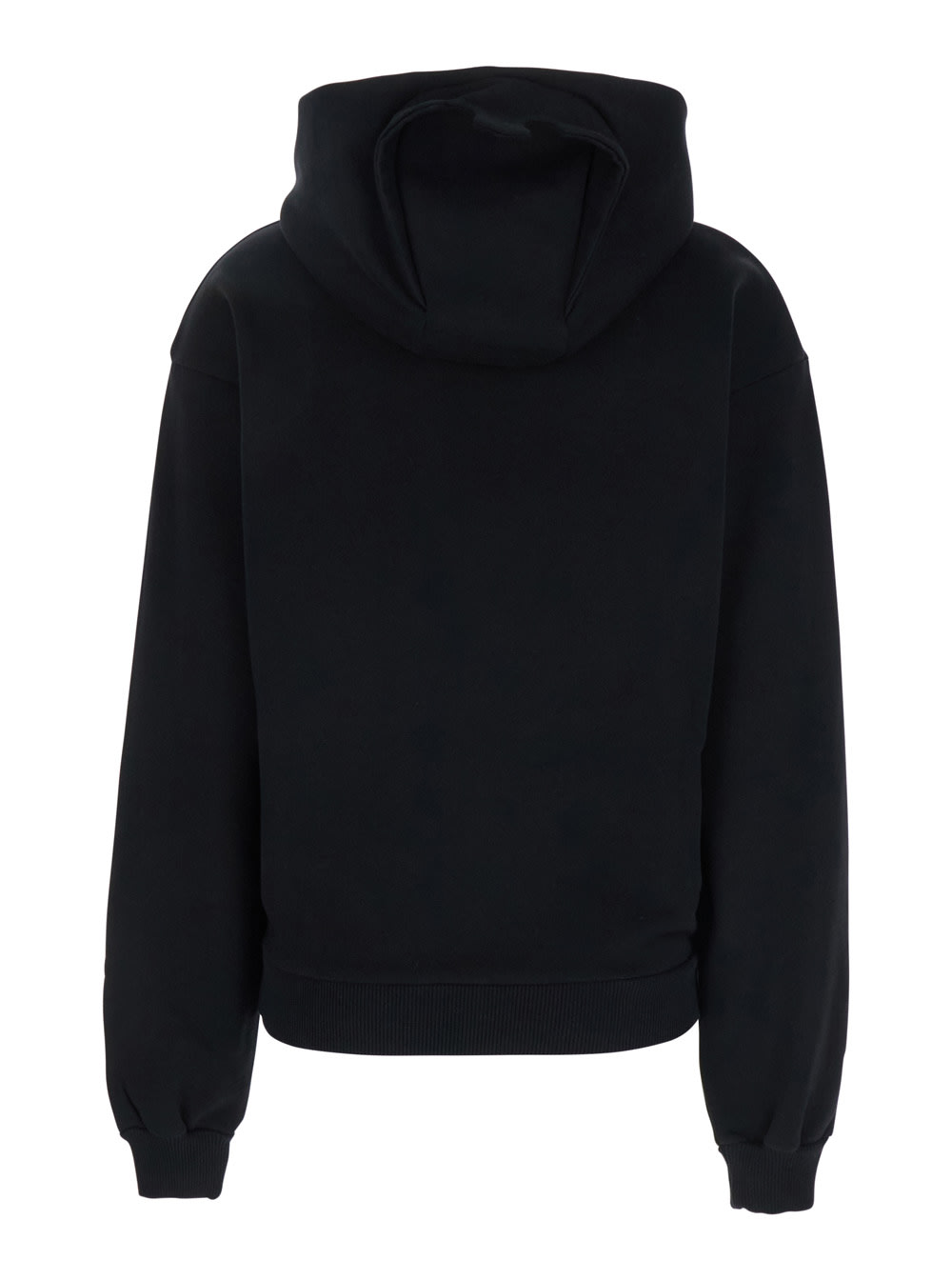 Coperni Black Sweatshirt With Logo Lettering And Front Kangaroo Pocket In Cotton Woman