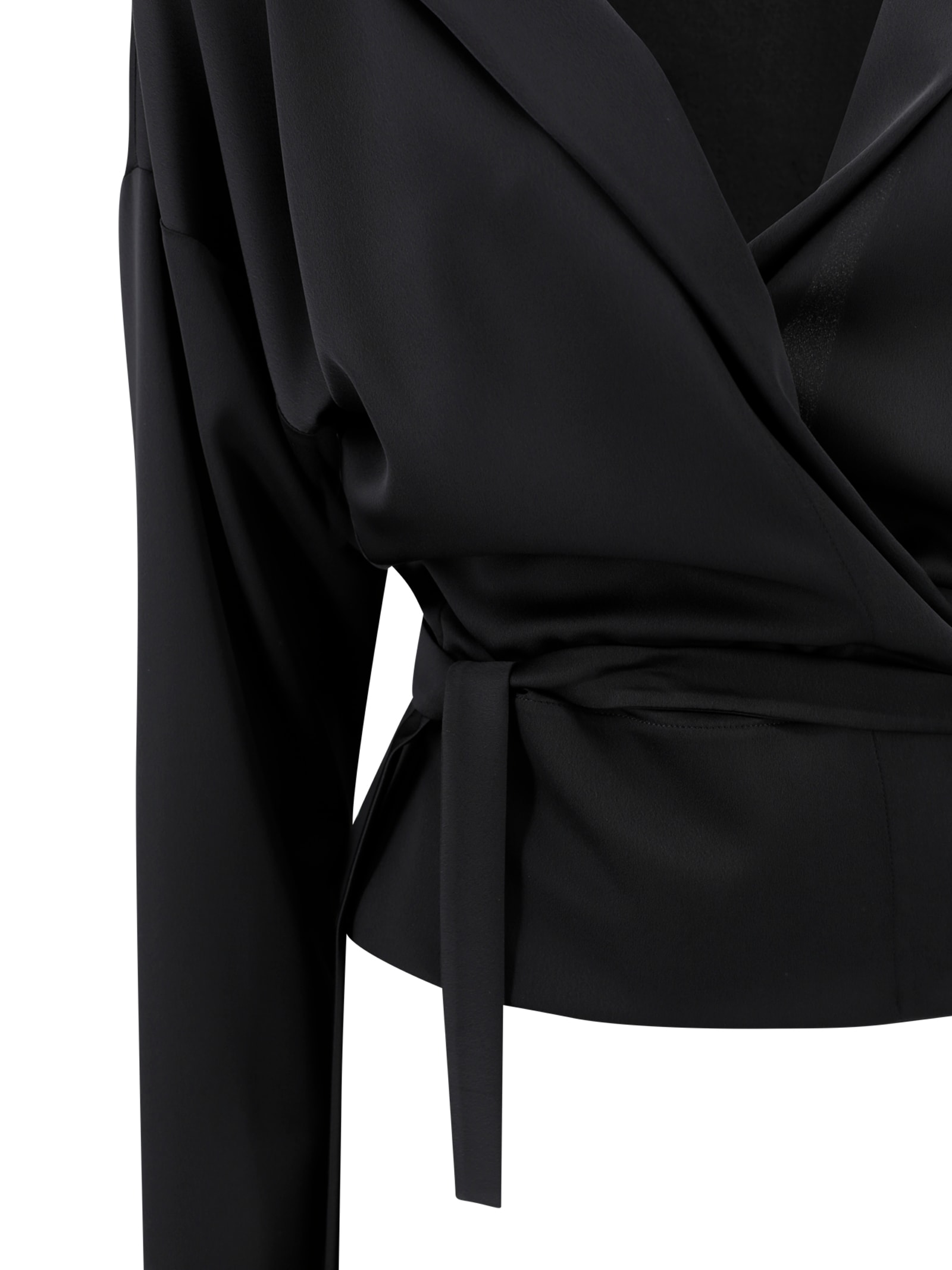 Philosophy Di Lorenzo Serafini Wrap-around Blouse In Black