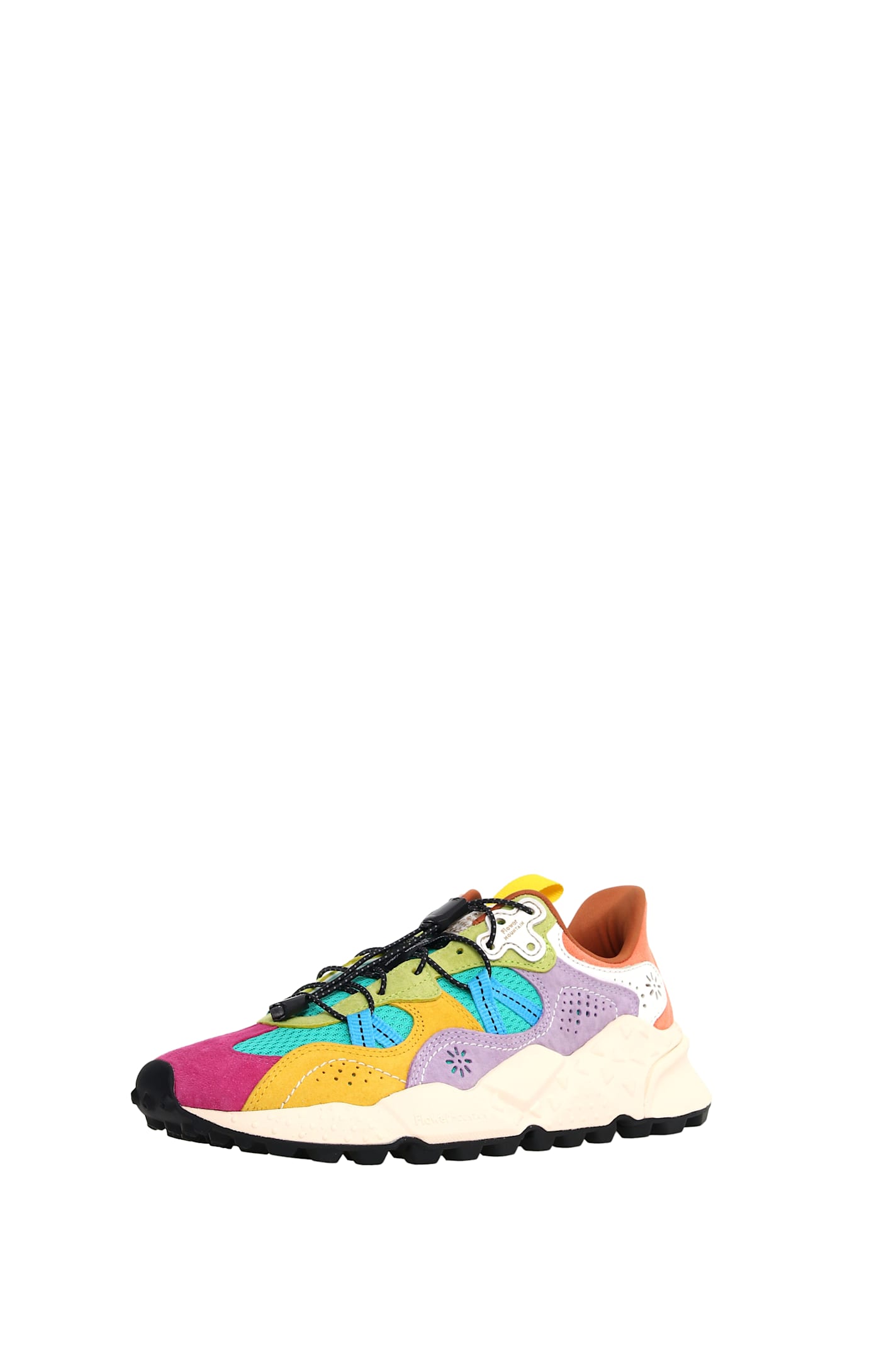 Flower Mountain Multicolored Suede And Technical Fabric Sneakers In Multi
