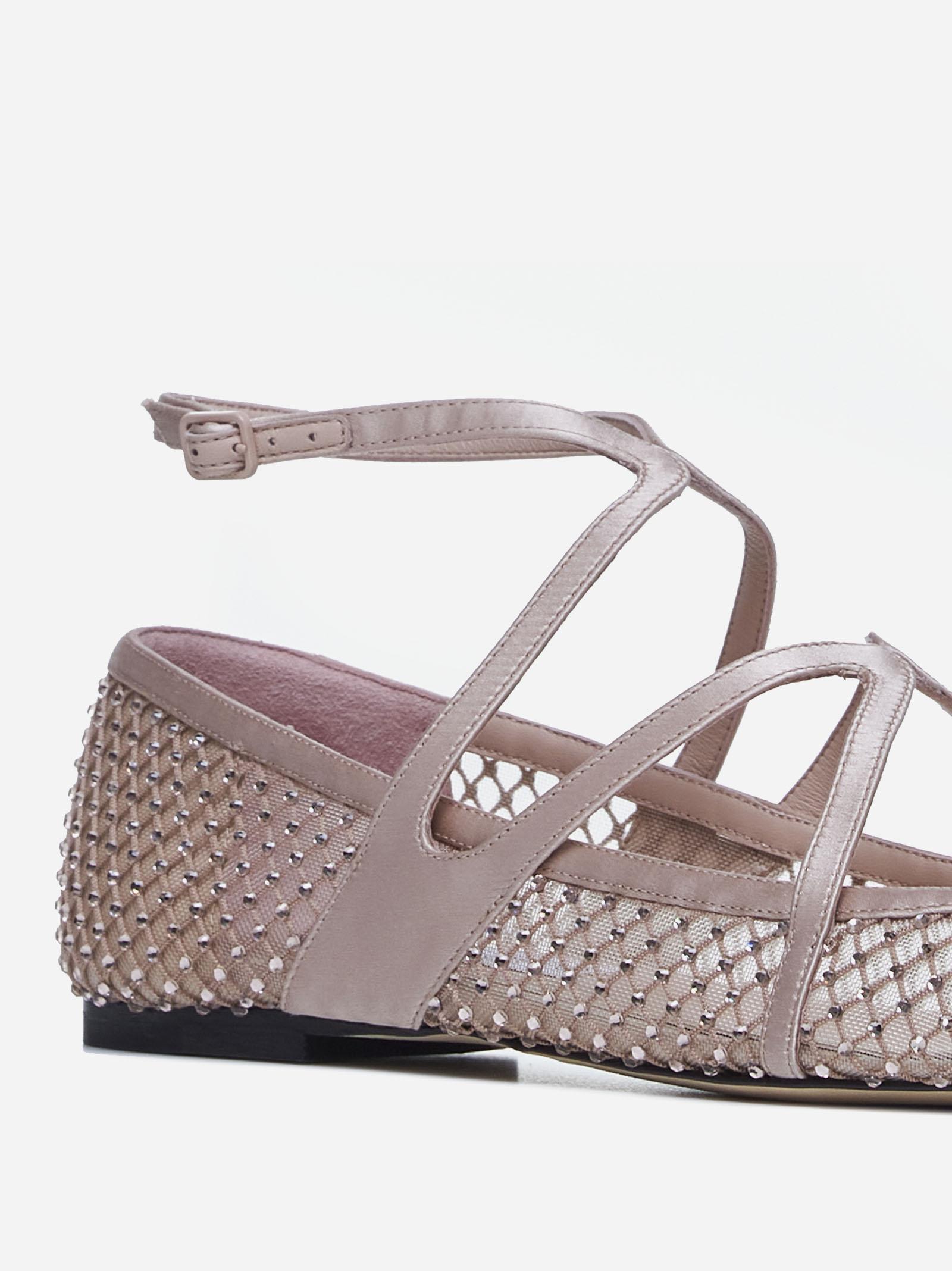 Jimmy Choo Astoria Satin And Mesh Ballet Flats In Yellow