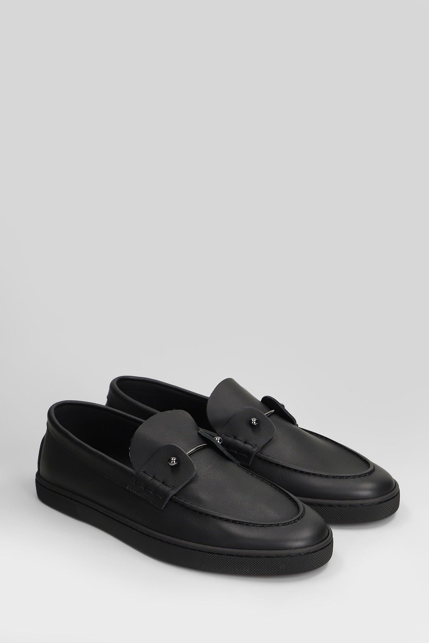 Christian Louboutin Chambeliboat Leather Slip-on Shoes In Black