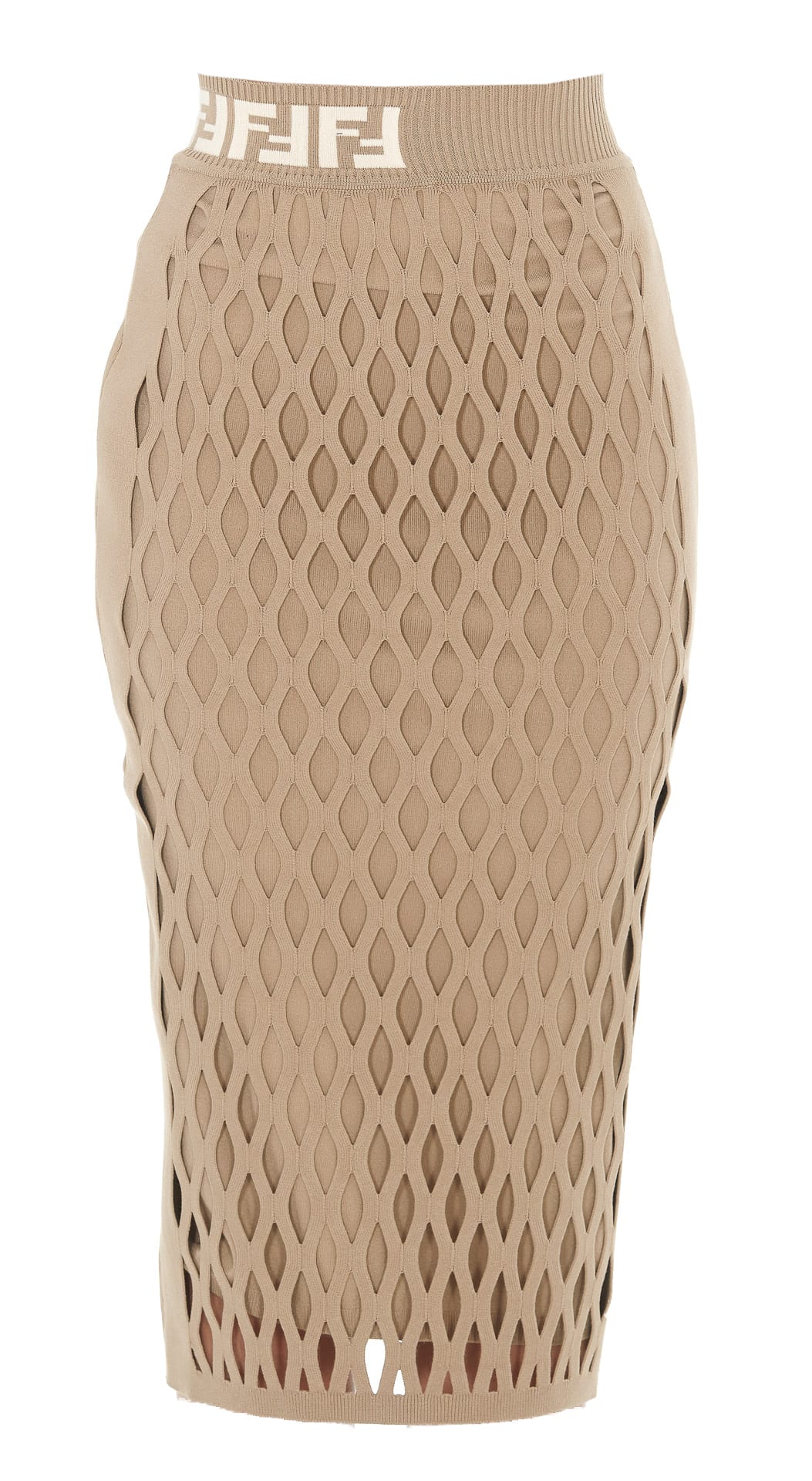Fendi Fendi Midi Logo Ff Skirt Beige 11047027 Italist