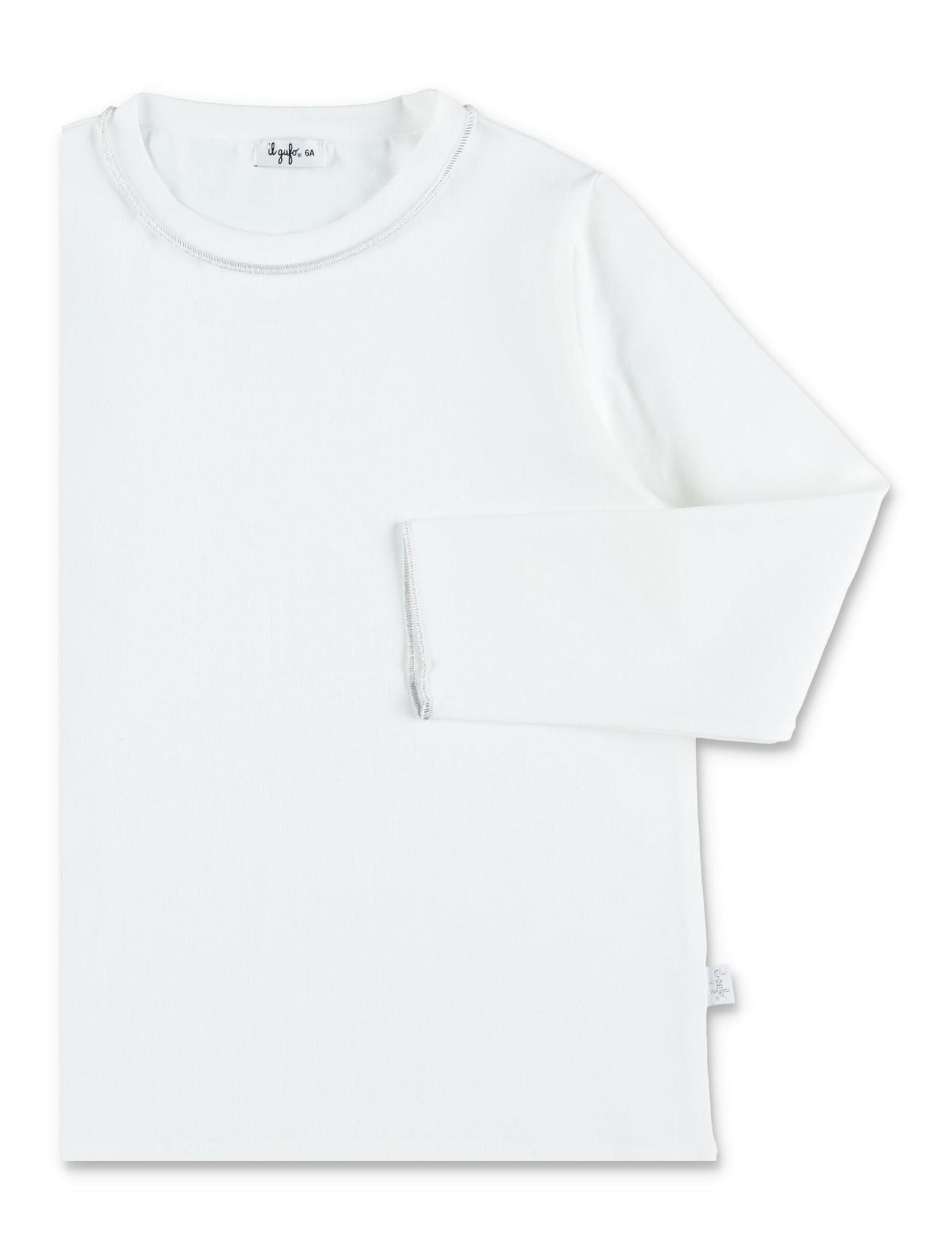 Il Gufo Girls Cotton Jersey T-shirt With Contrast Trim In White