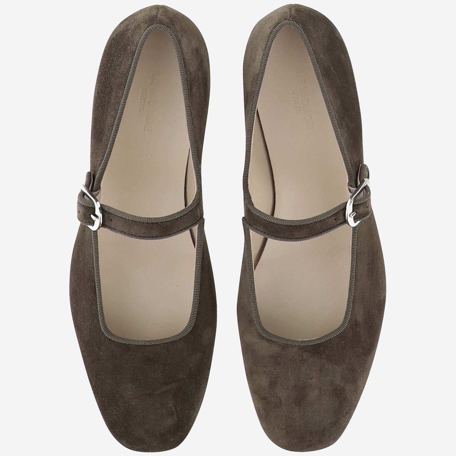 Shop Le Monde Beryl Suede Leather Mary Jane Ballet Flats In Green