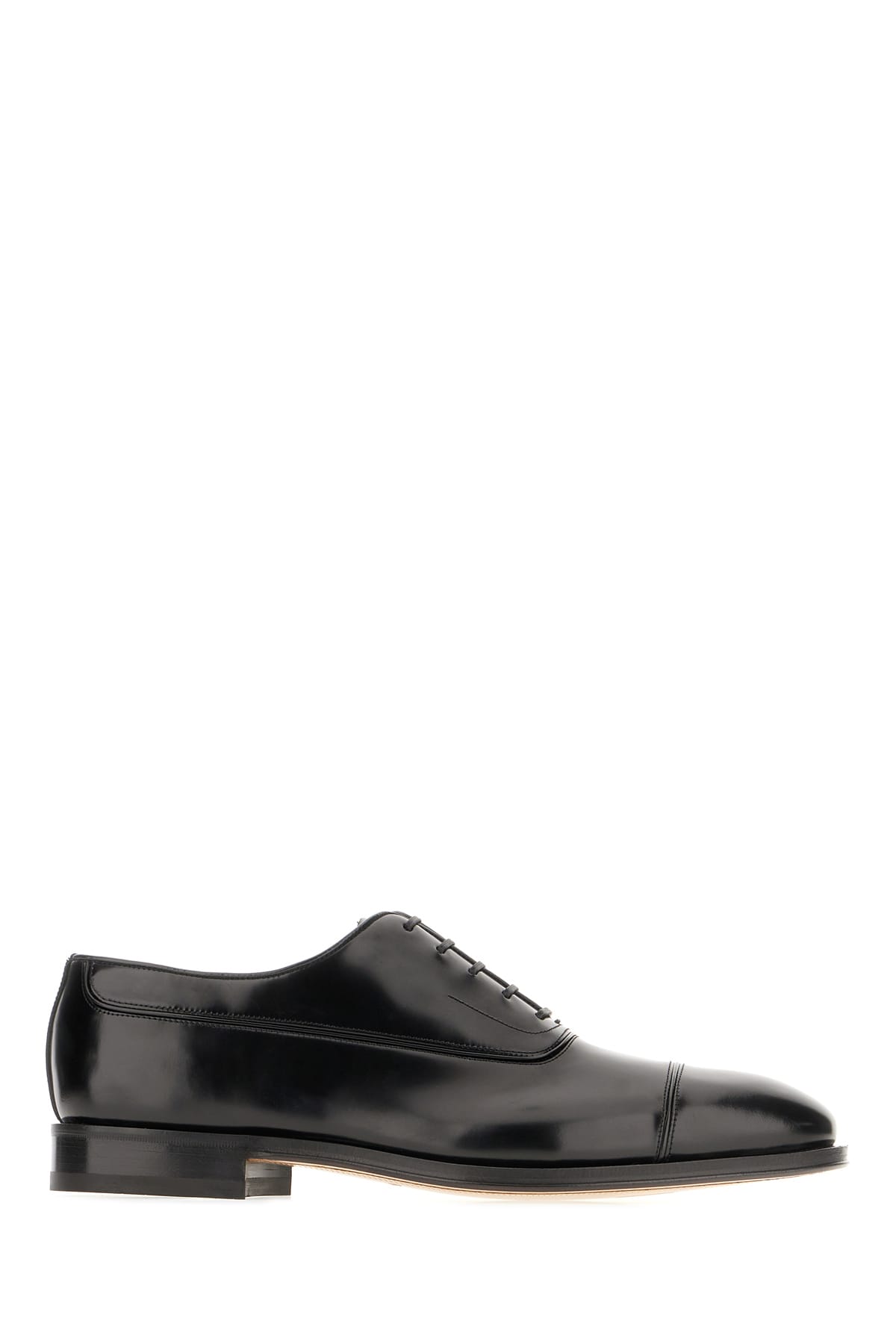 Ferragamo Fermin Leather Oxford Shoes In Nero