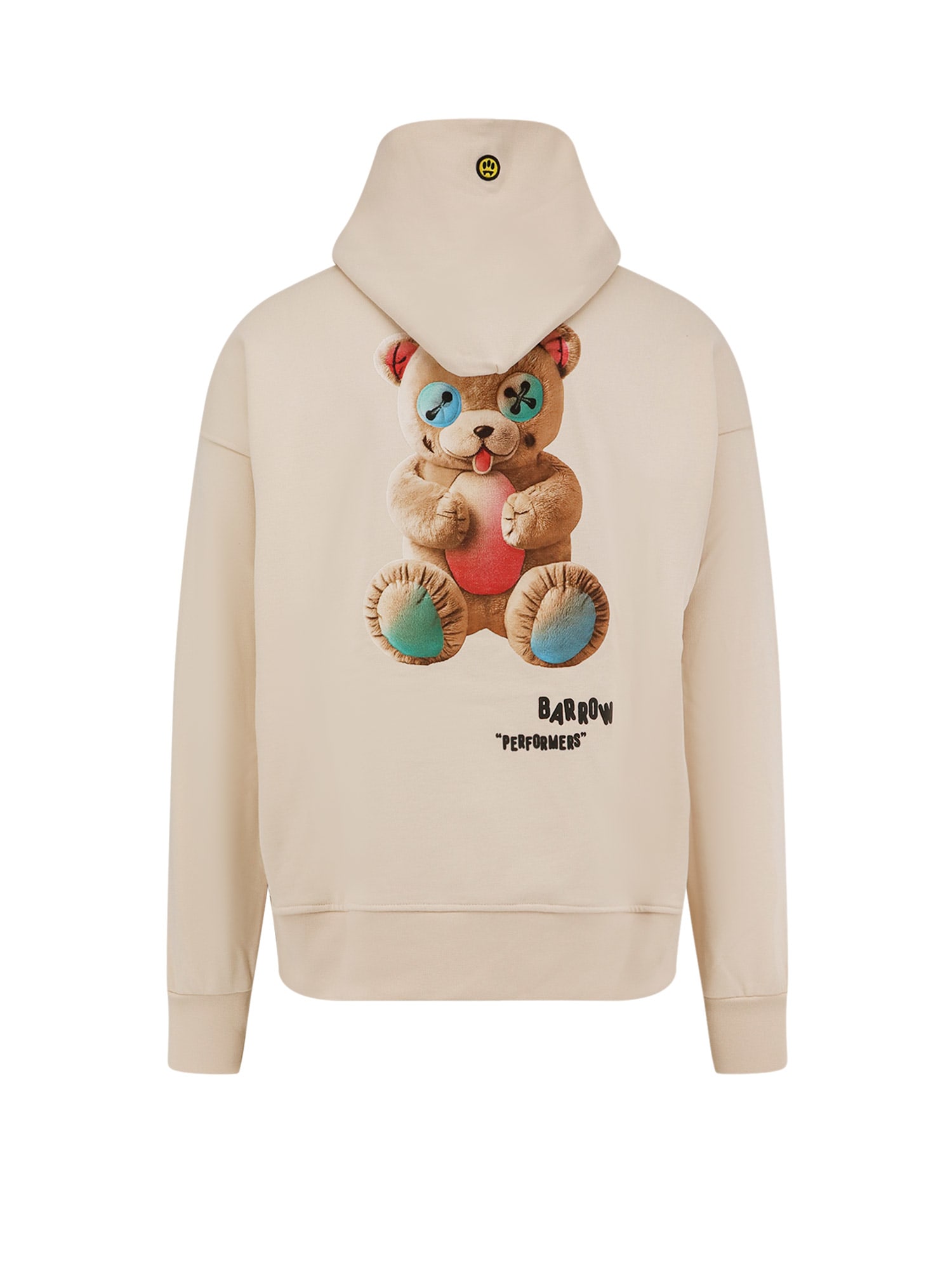 Barrow Hooded Cotton Sweatshirt Back Print In Multi