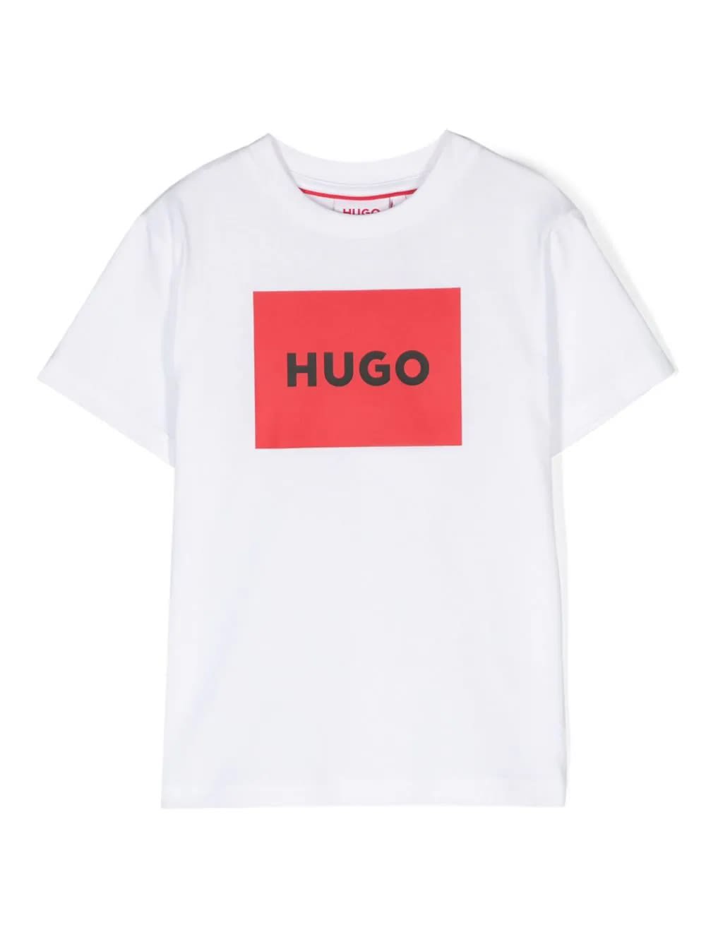 Hugo Boss Kids' T-shirt With Print In White