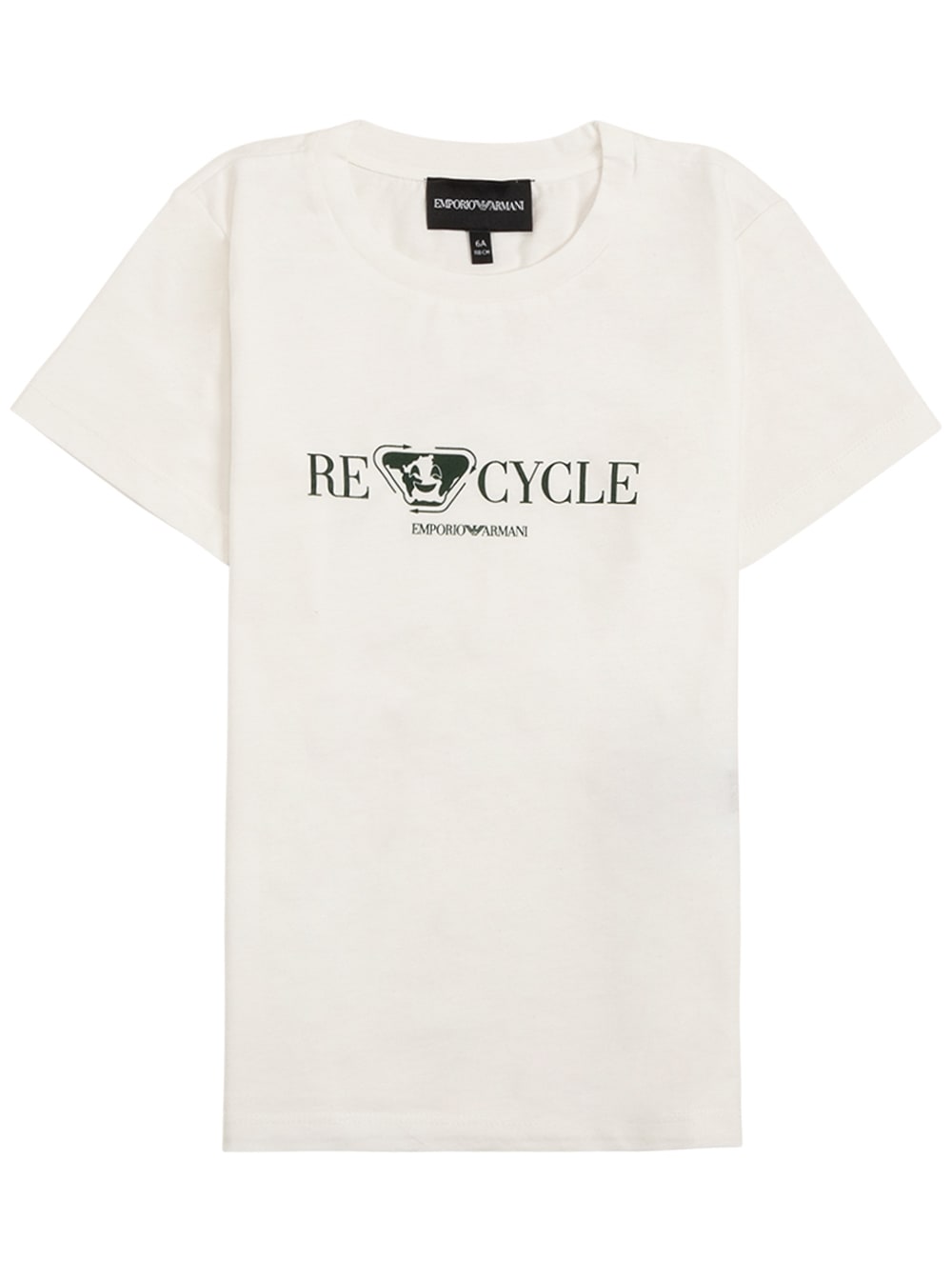 Emporio Armani White T-shirt In Recycled Cotton With Print