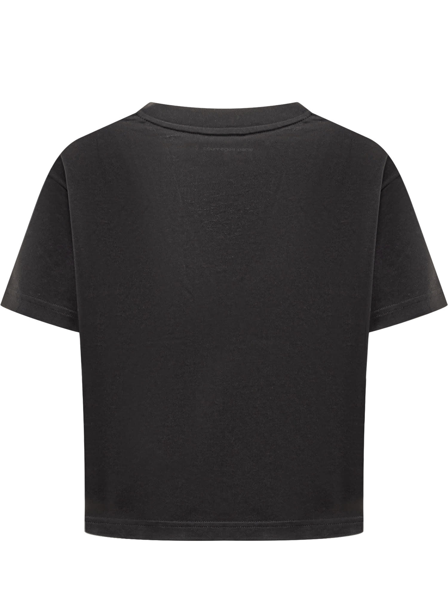 Shop Courrèges V-neck Cropped T-shirt In Black
