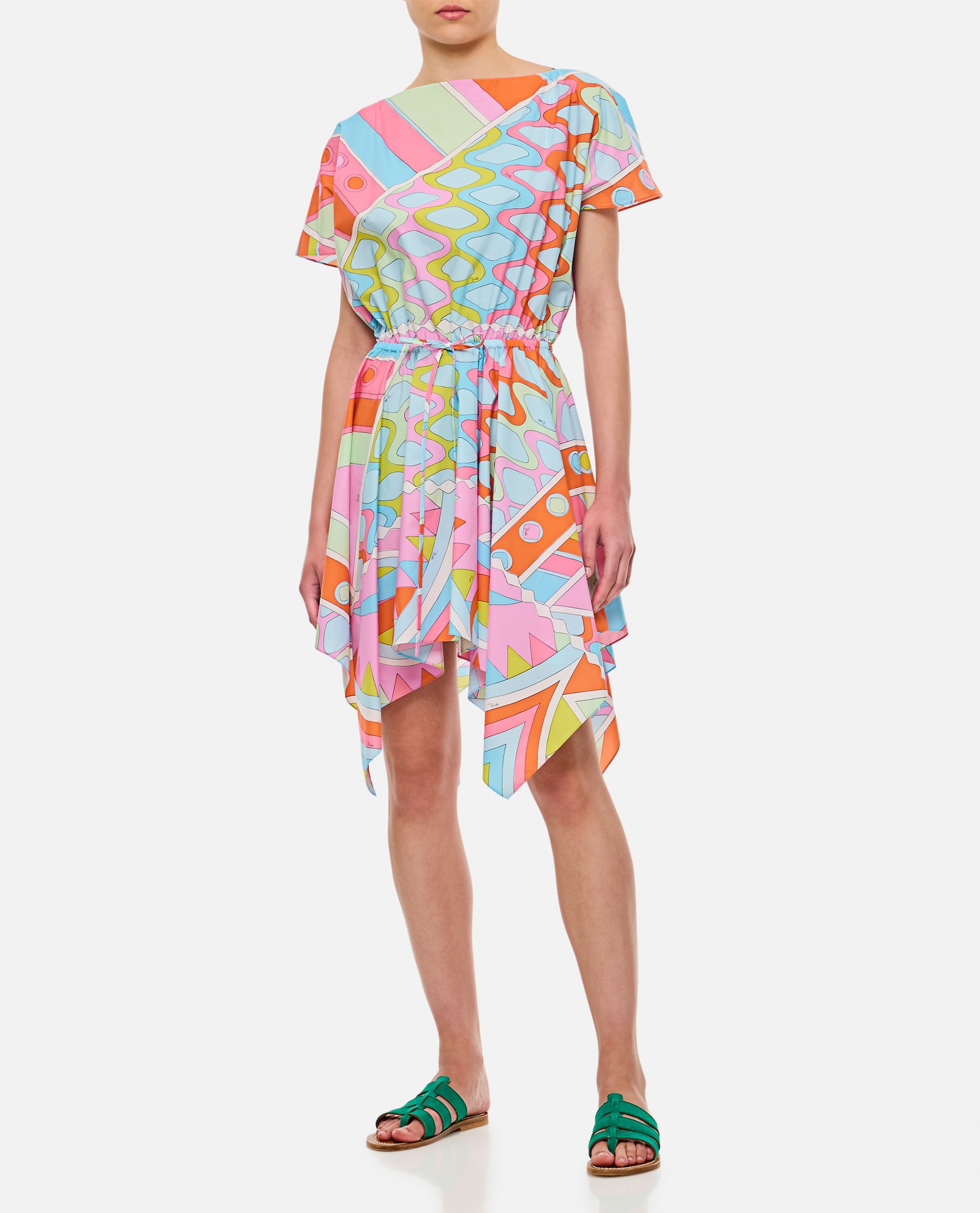 Shop Pucci Cotton Popeline Dress In Pink