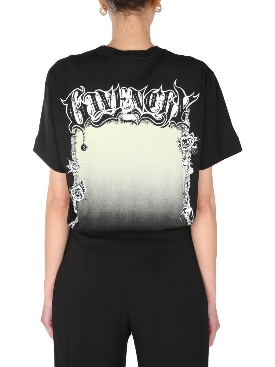 Shop Givenchy Graphic Print T-shirt In Black