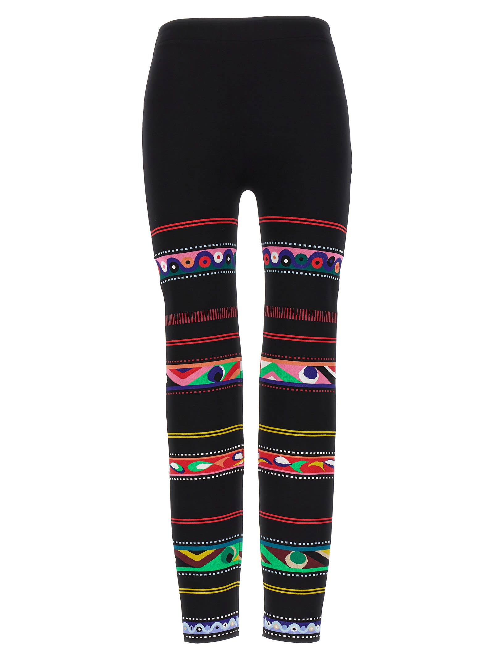 Shop Emilio Pucci Jacquard Patterned Leggings In Multicolor