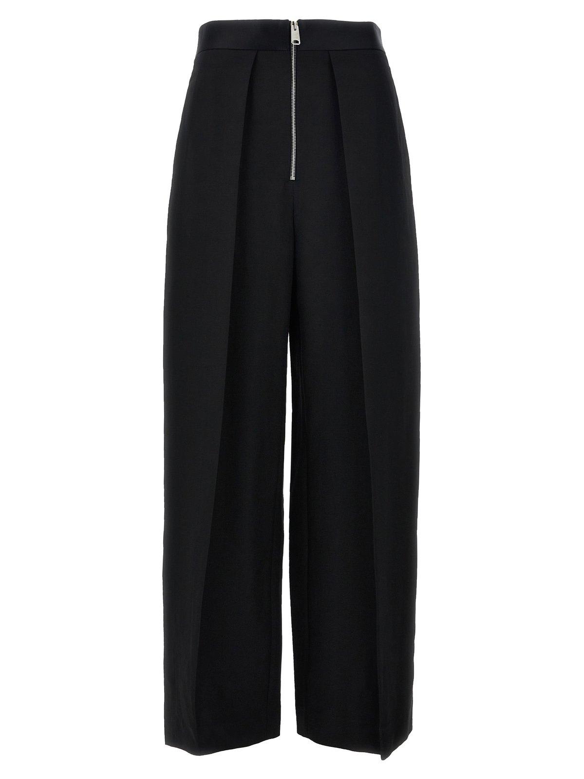 Shop Khaite Marine Low-rise Wide-leg Pants In Black