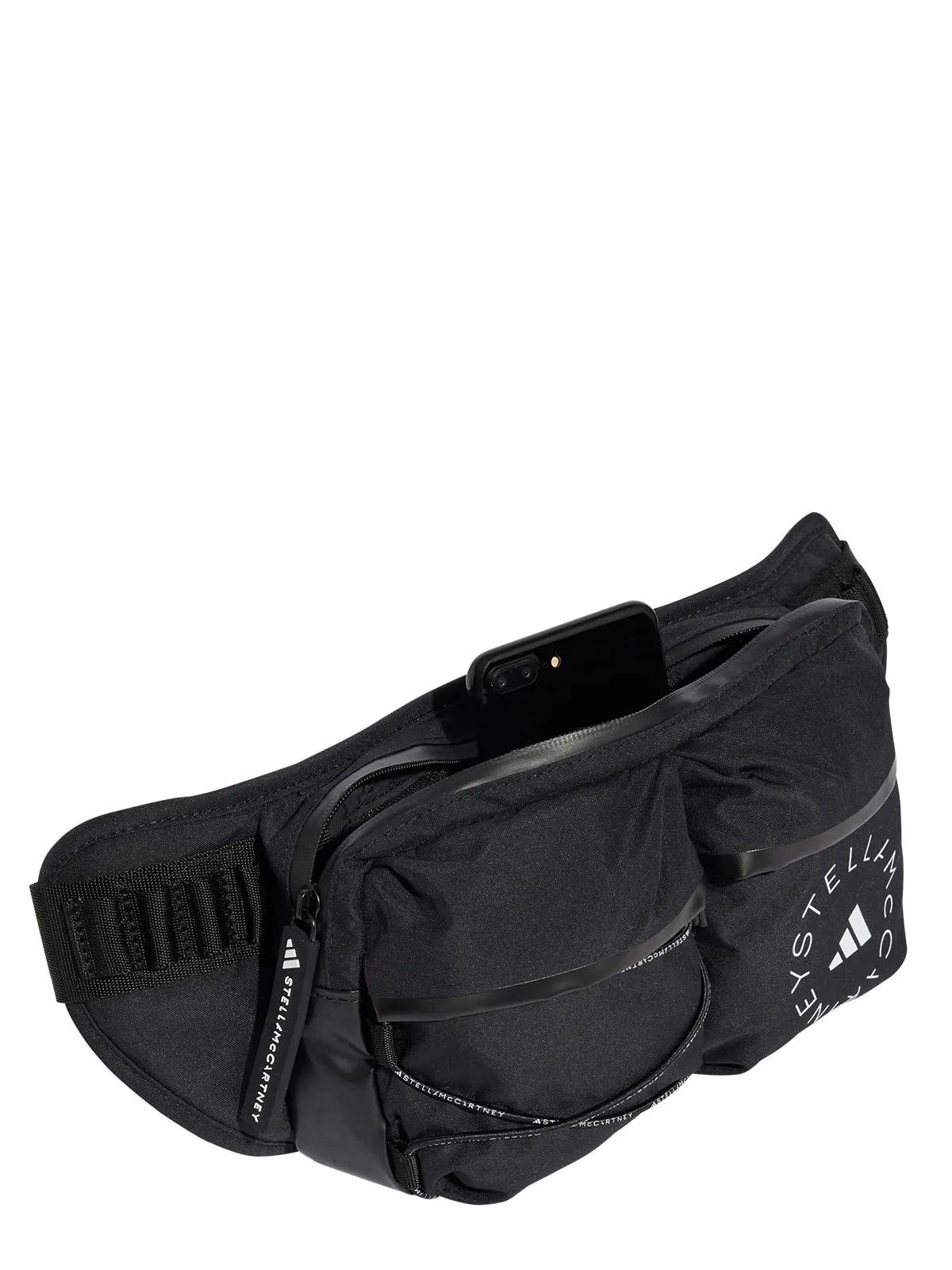 Adidas By Stella Mccartney Logo Belt Bag In Black