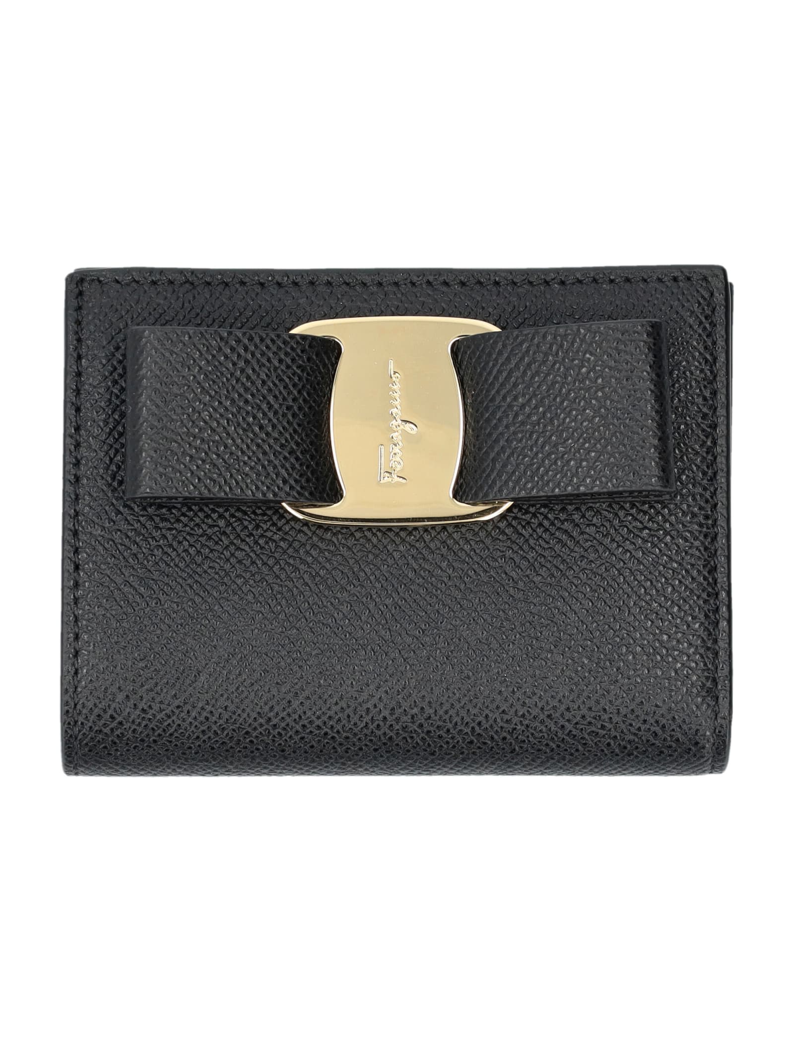 Shop Ferragamo Vara Bow Wallet In Nero