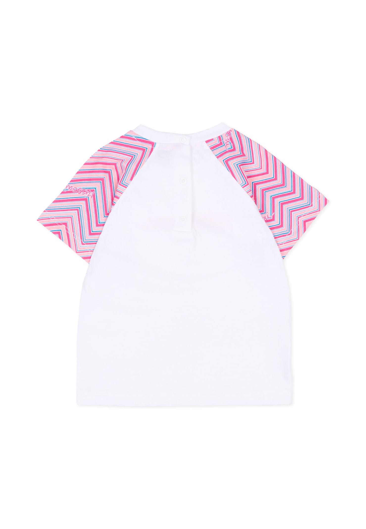 Missoni White T-shirt For Baby Girl With Logo In White