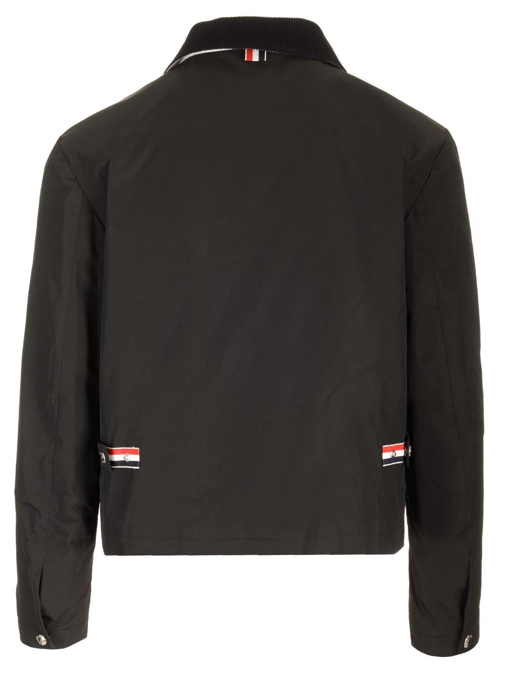 Shop Thom Browne Concealed Zip Golf Jacket In Black