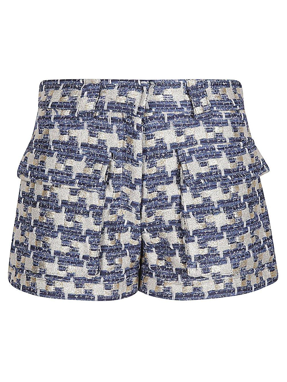 Shop Iro Patterned Thigh-high Shorts In Blue