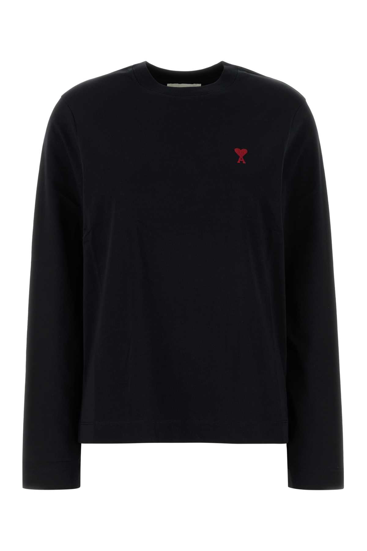 Ami Alexandre Mattiussi Black Cotton T-shirt In Black