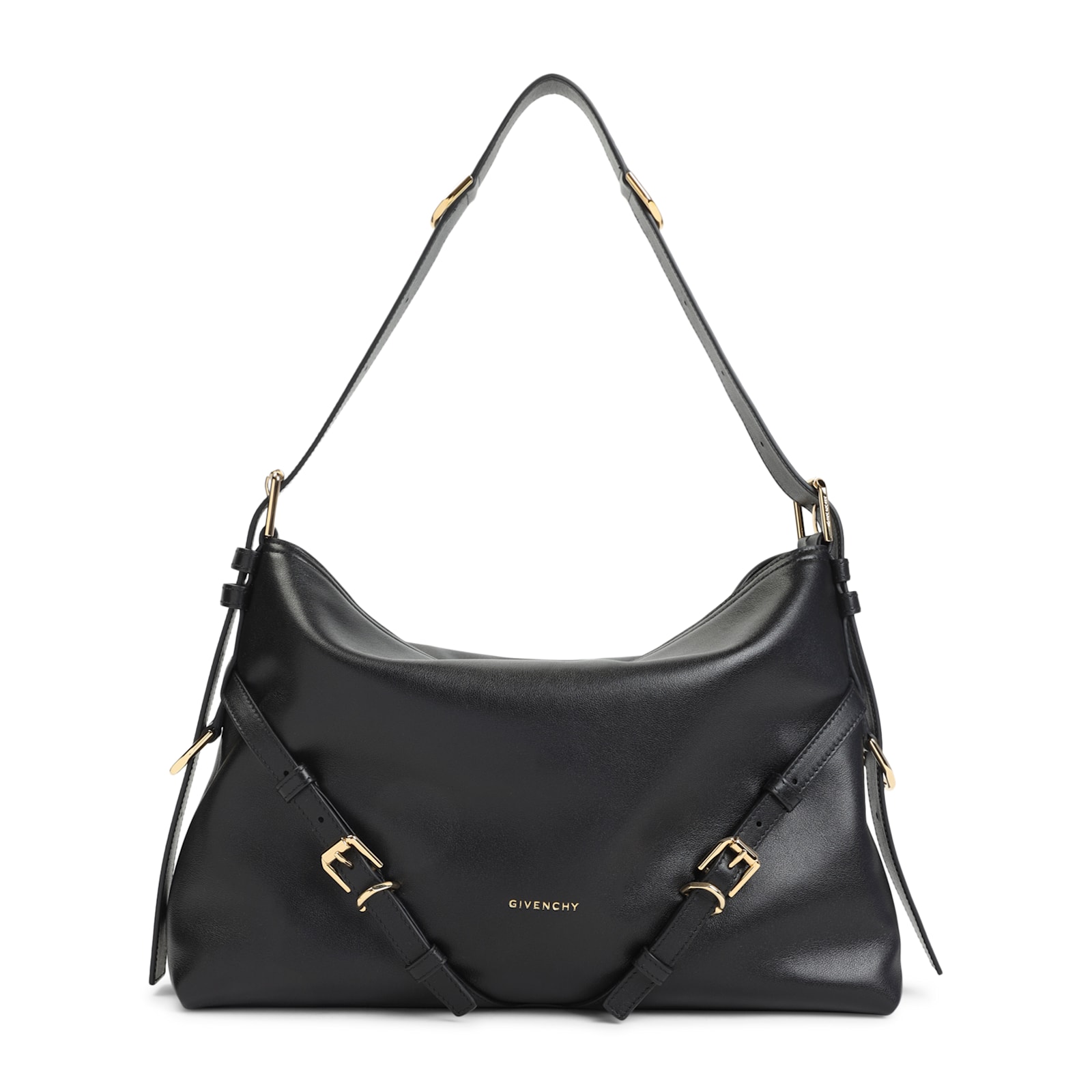 Givenchy Women Voyou Medium Leather Shoulder Bag In Black