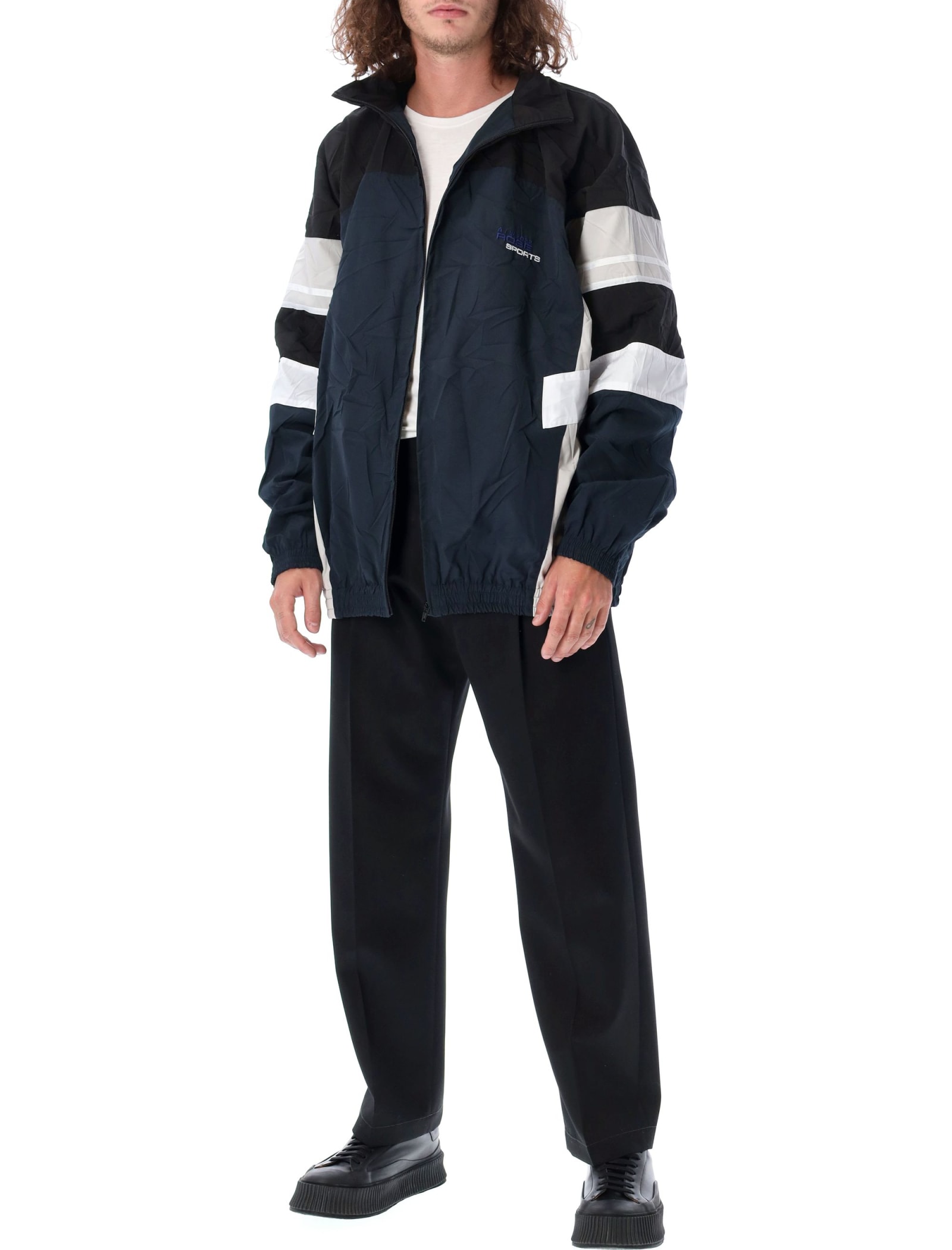 MARTINE ROSEマーティンローズ】CRUSHED TRACK JACKET IN NAVY