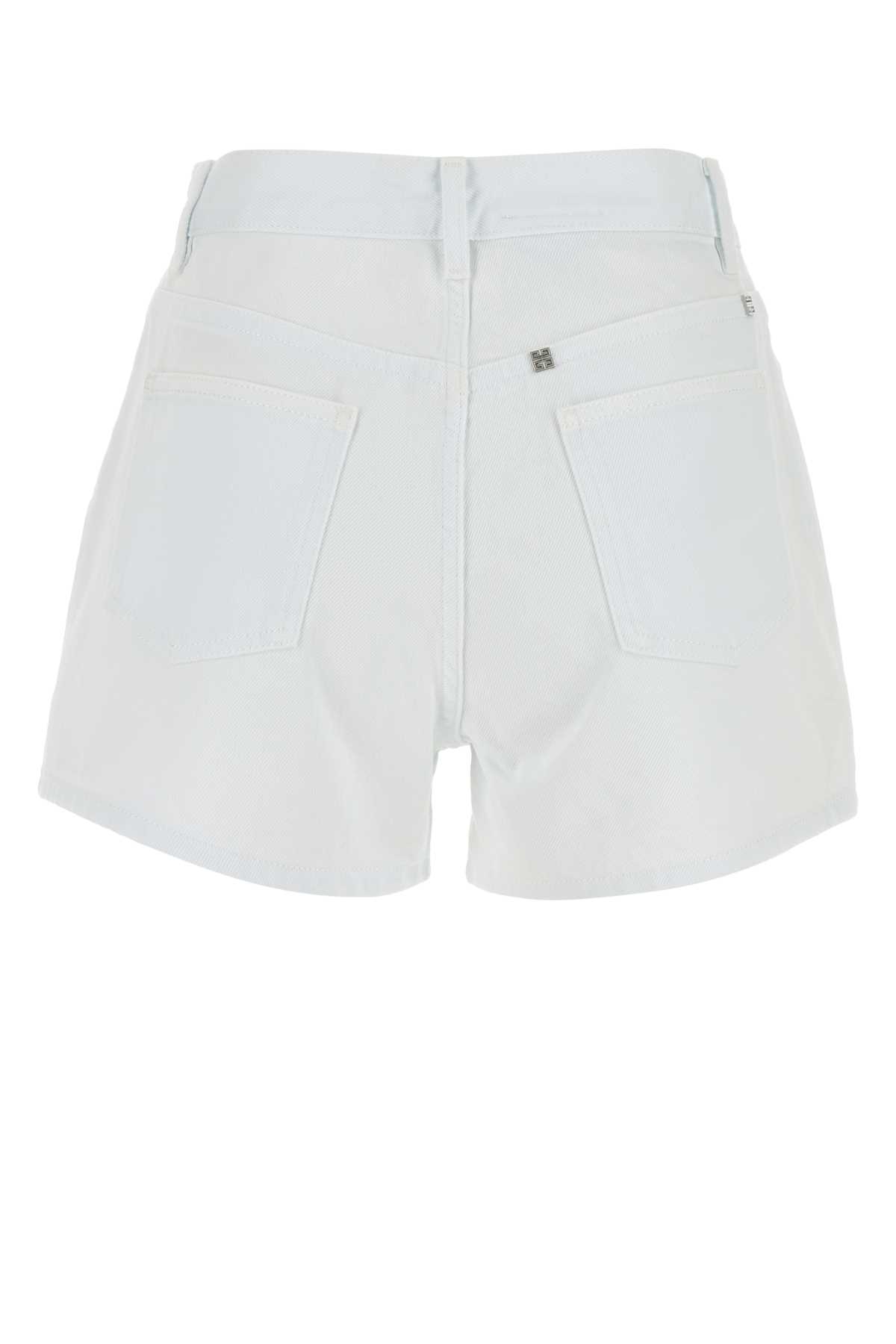 Shop Givenchy White Denim Shorts