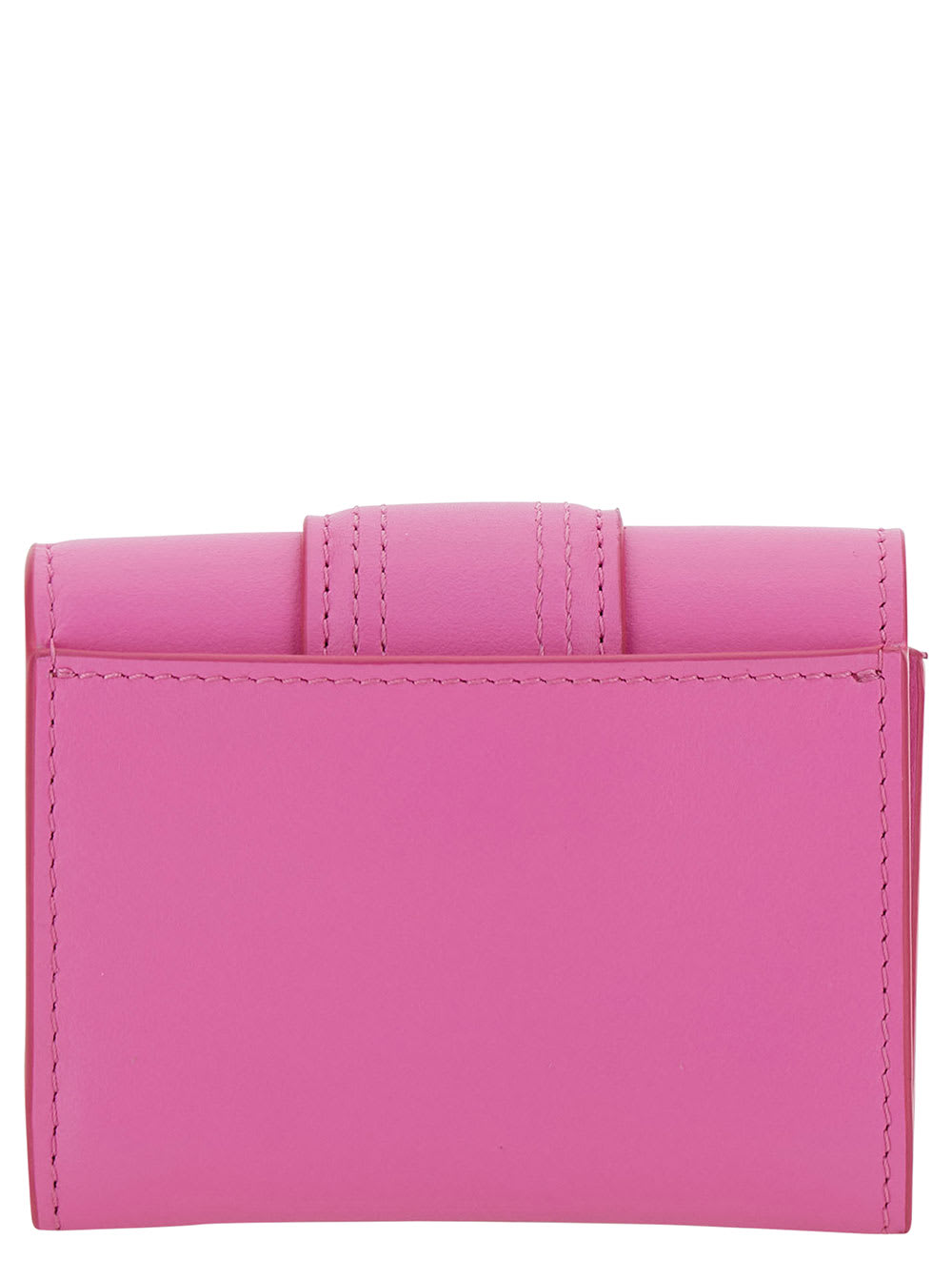 Shop Jacquemus Le Compact Bambino Pink Wallet With Magnetic Closure In Leather Woman In Fuchsia