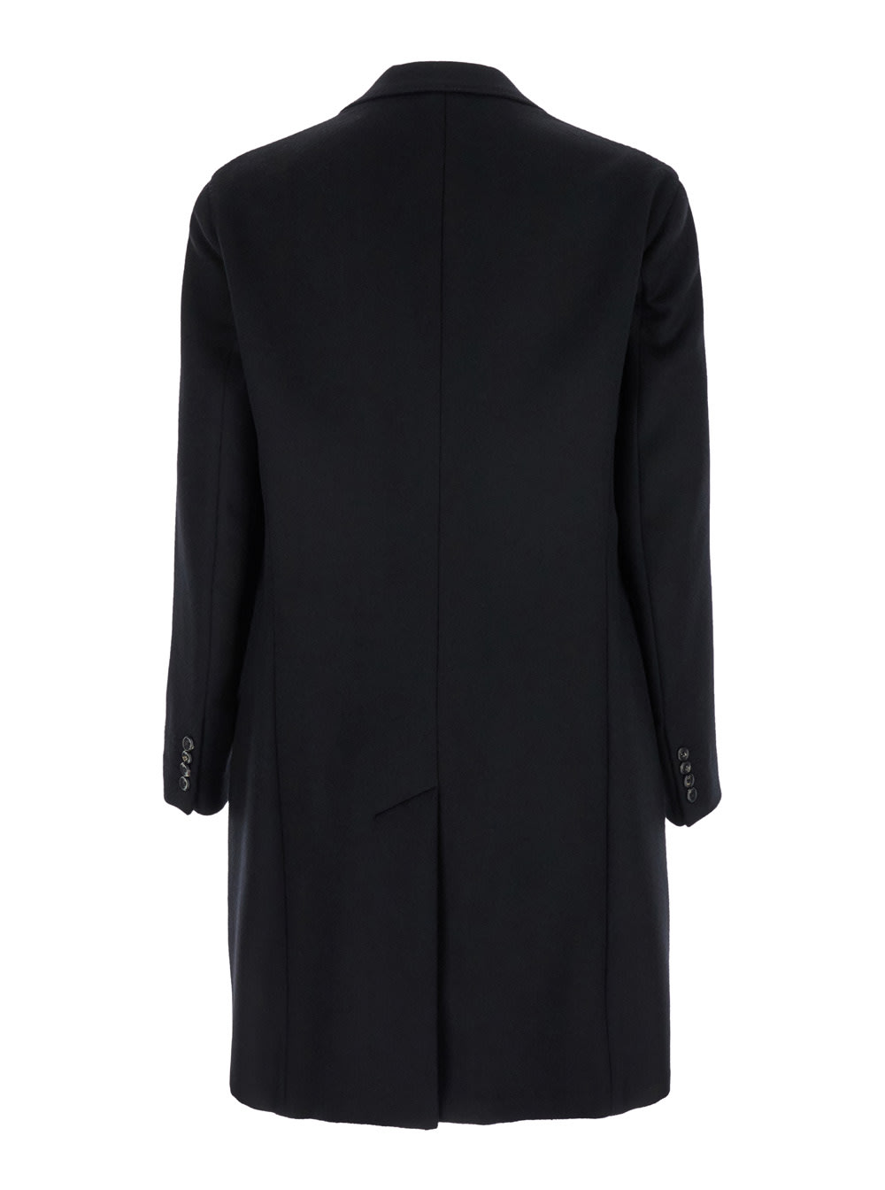Emporio Armani Black Single-breasted Coat With Notched Revers In Black