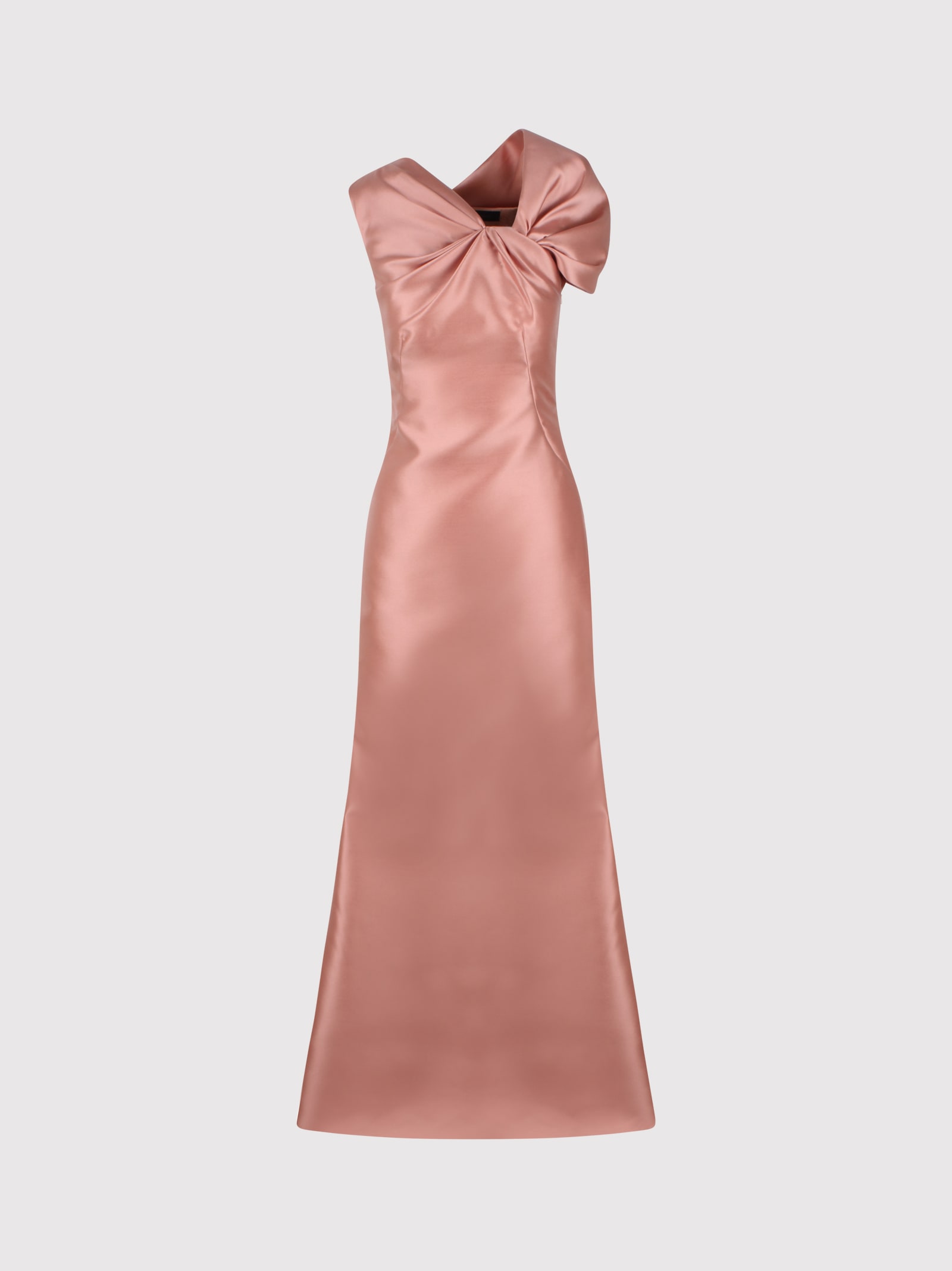 Pink Gathered Detailing Gown