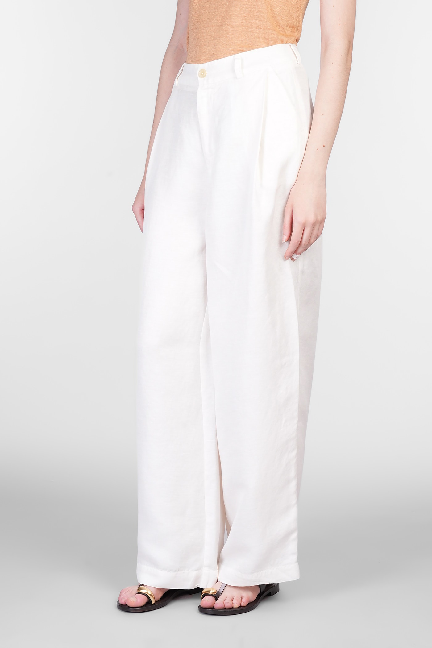Shop 120% Lino Pants In Beige Linen