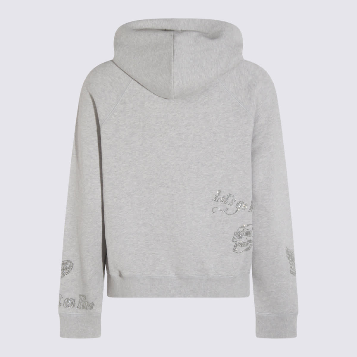 Zadig & Voltaire Embellished Hooded Knitwear With Front Pocket Detail In Gray