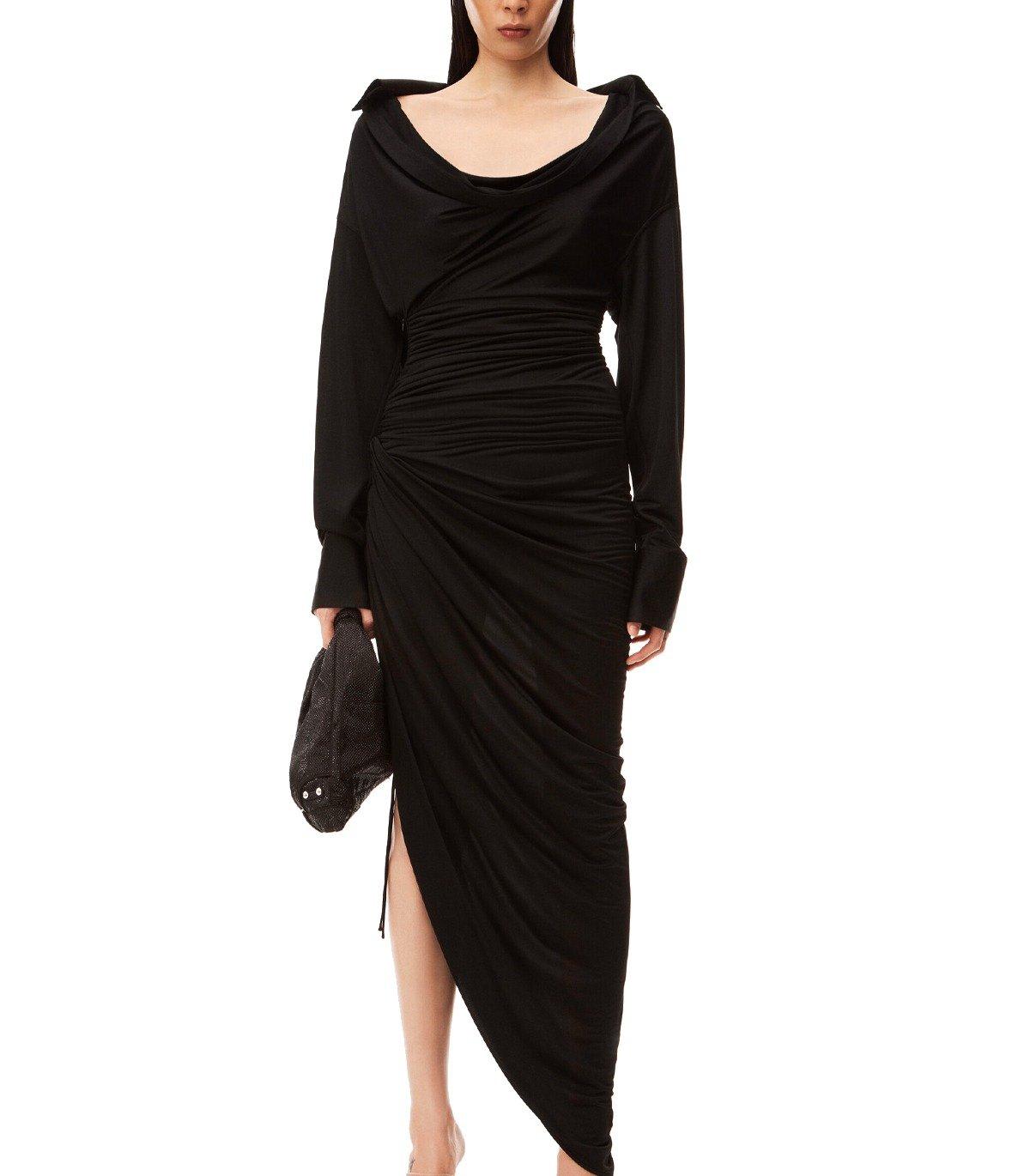 Shop Alexander Wang Asymmetrical Dress In Black