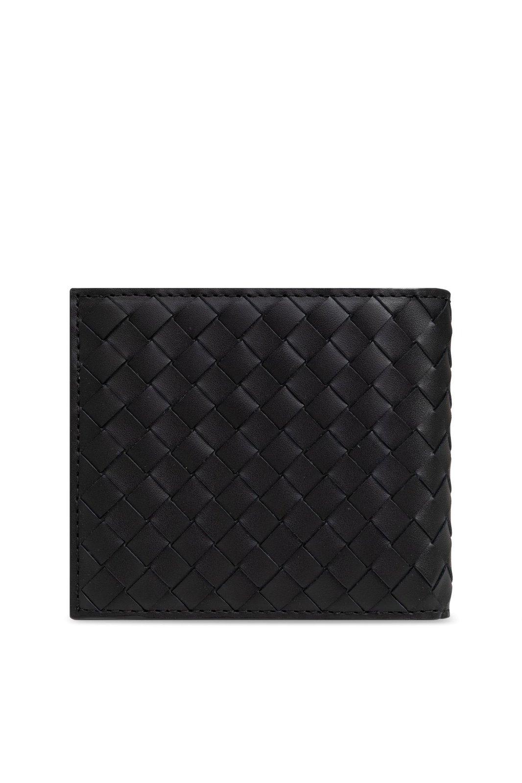 Shop Bottega Veneta Intrecciato Bi-fold Wallet In Black