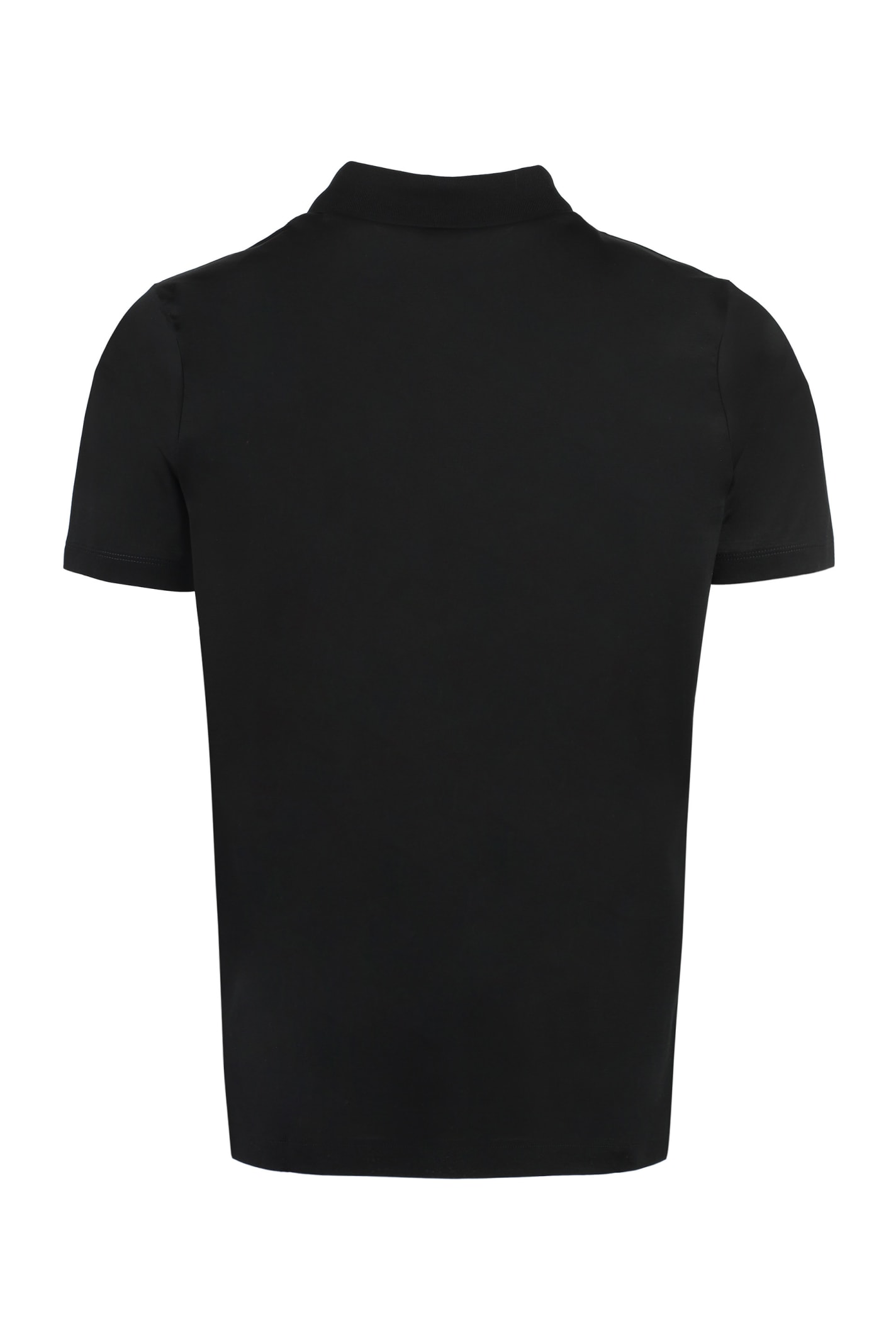 Shop Paul&amp;shark Short Sleeve Cotton Polo Shirt In Black