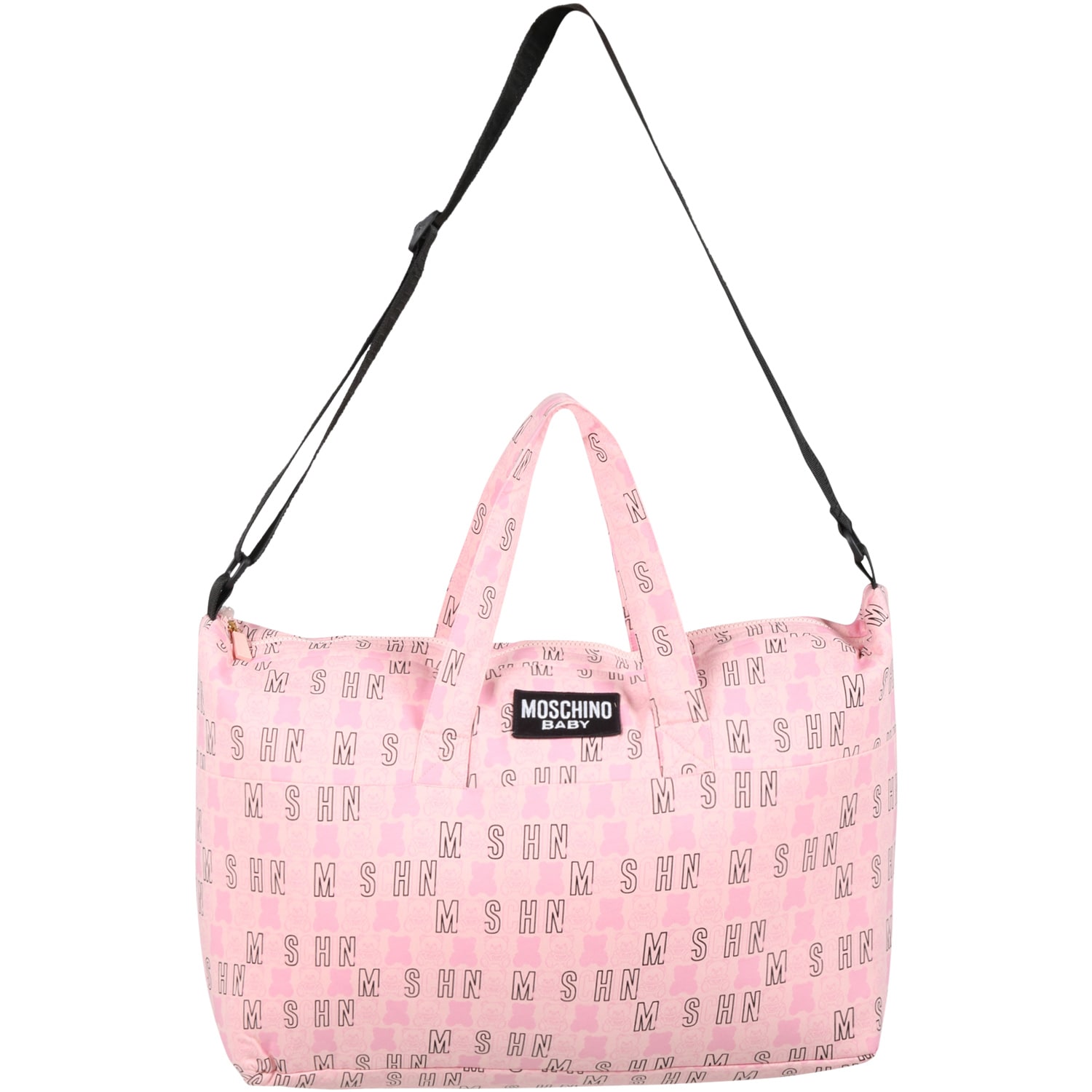 Moschino Pink Changing Bag For Baby Girl With Logos