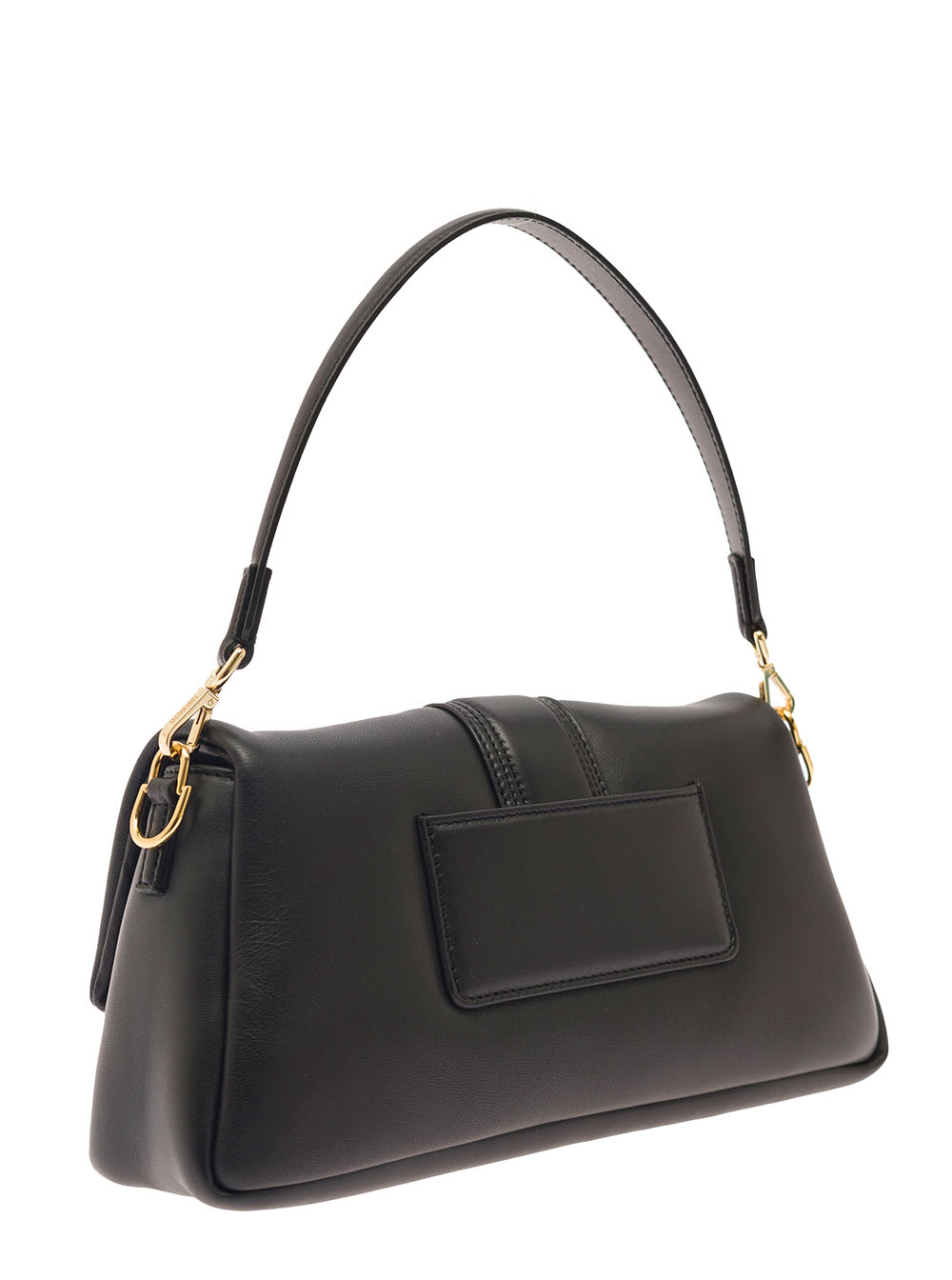 Shop Jacquemus Le Bambimou Black Shoulder Bag With Magnetic Fastening And Logo Detail In Leather Woman