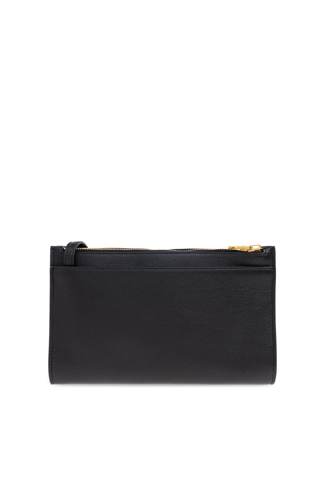 Tom Ford Natural Grain Leather Padlock Mini Bag On Strap In Black