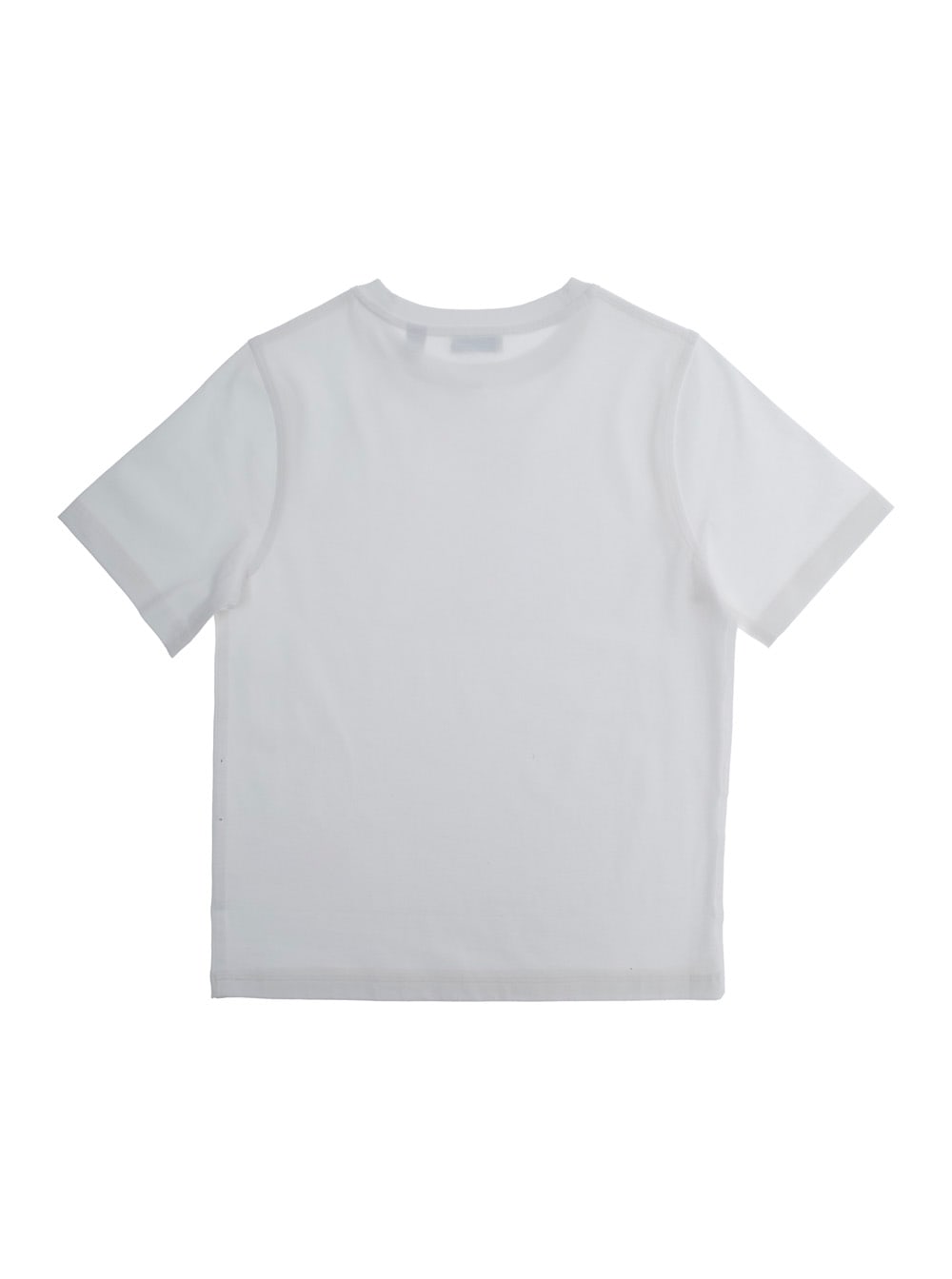 Burberry White Crewneck T-shirt With Logo Print On The Front In Cotton Boy In White