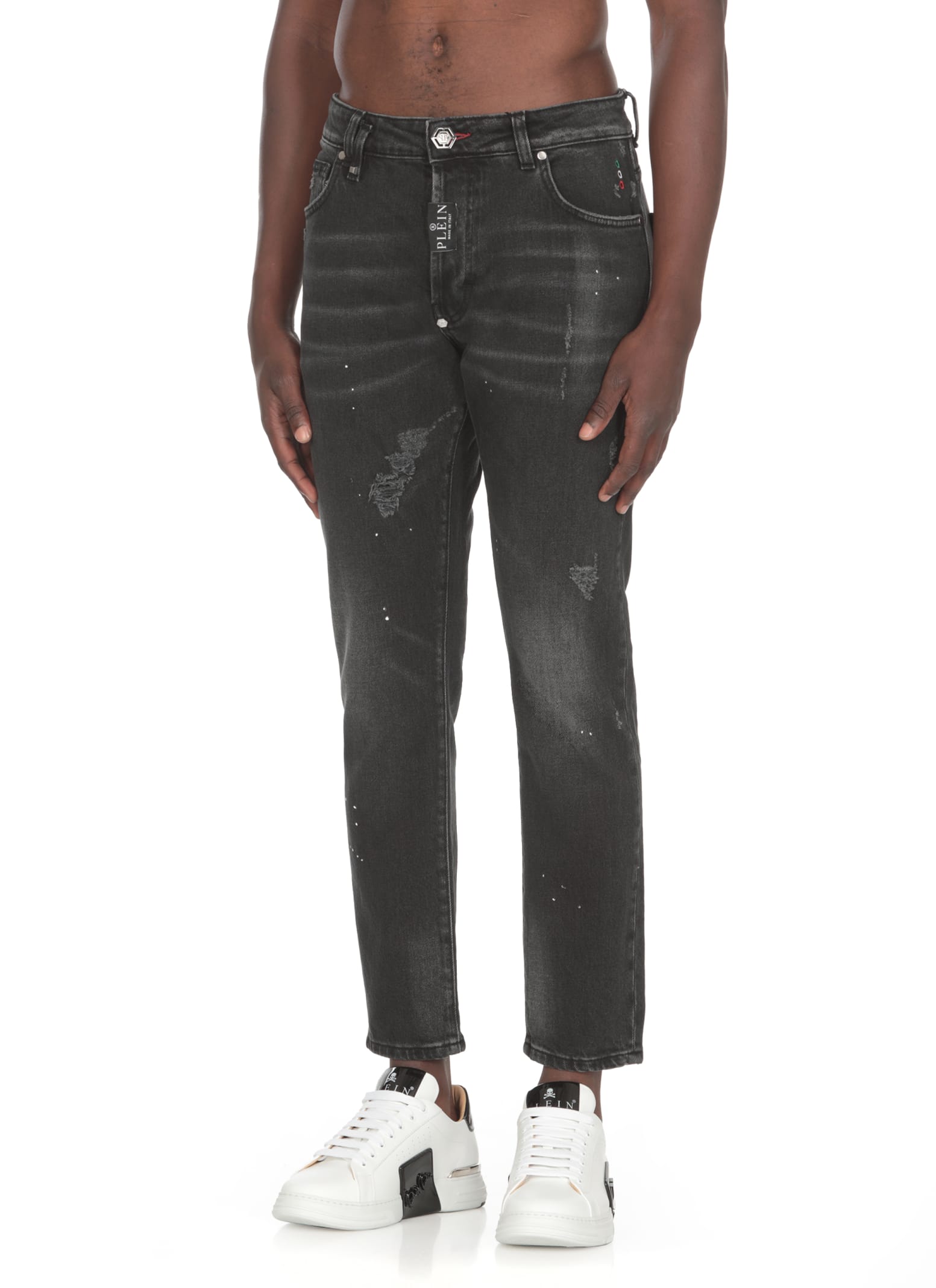 PHILIPP PLEIN COTTON SKINNY JEANS 