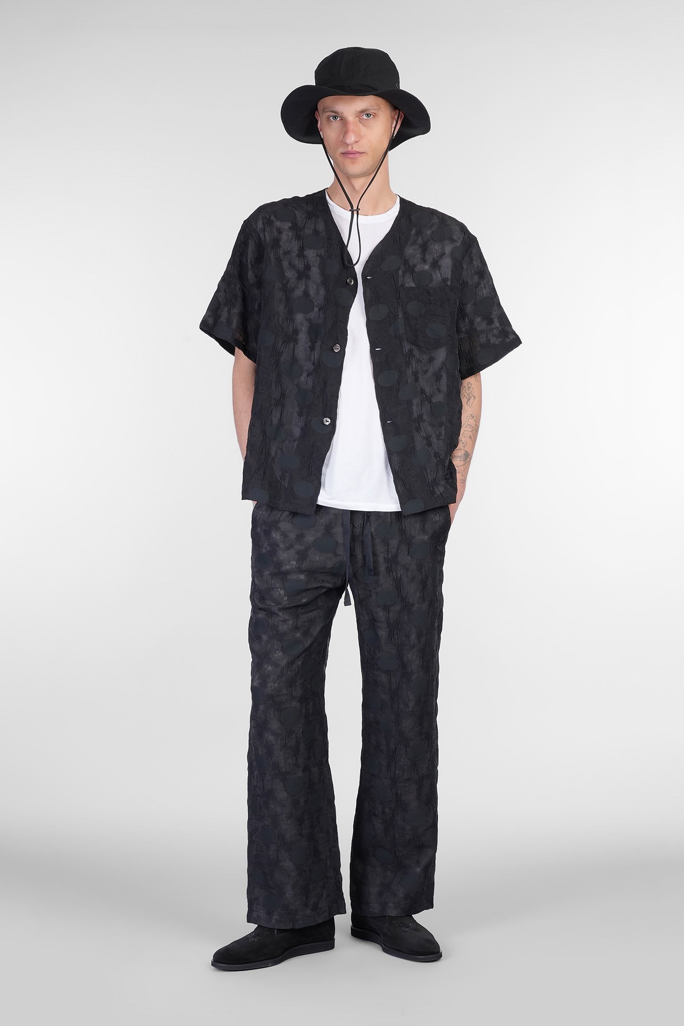 Needles Shirt In Black Polyamide Polyester In Black