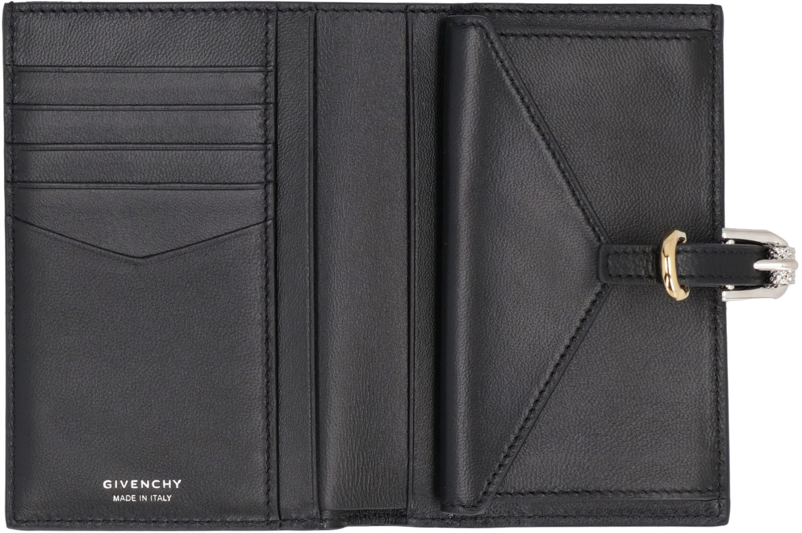 Shop Givenchy Voyou Leather Wallet In Black