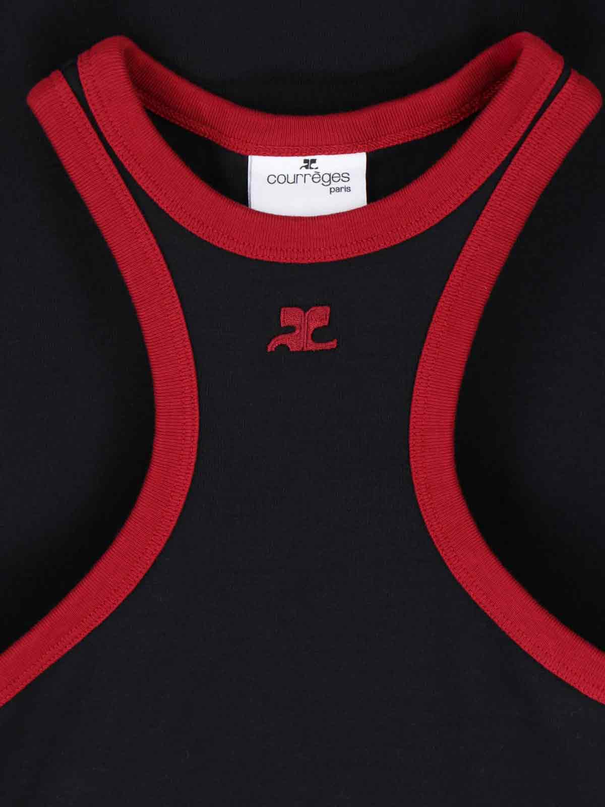 Courrèges Courreges Black Cotton Mini Dress In Blackruby