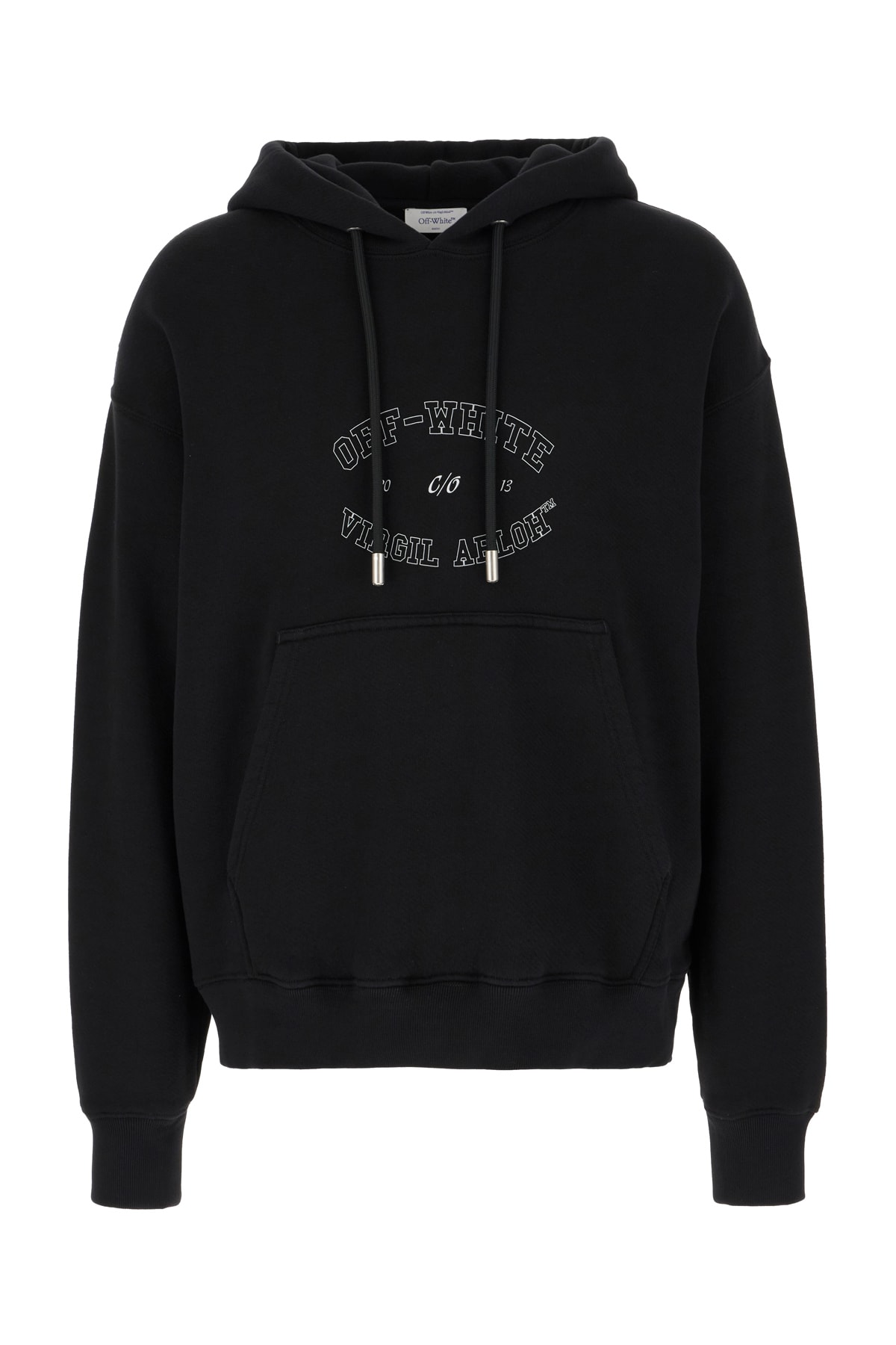 Off-white Black Cotton Oversize Sweatshirt In Black White